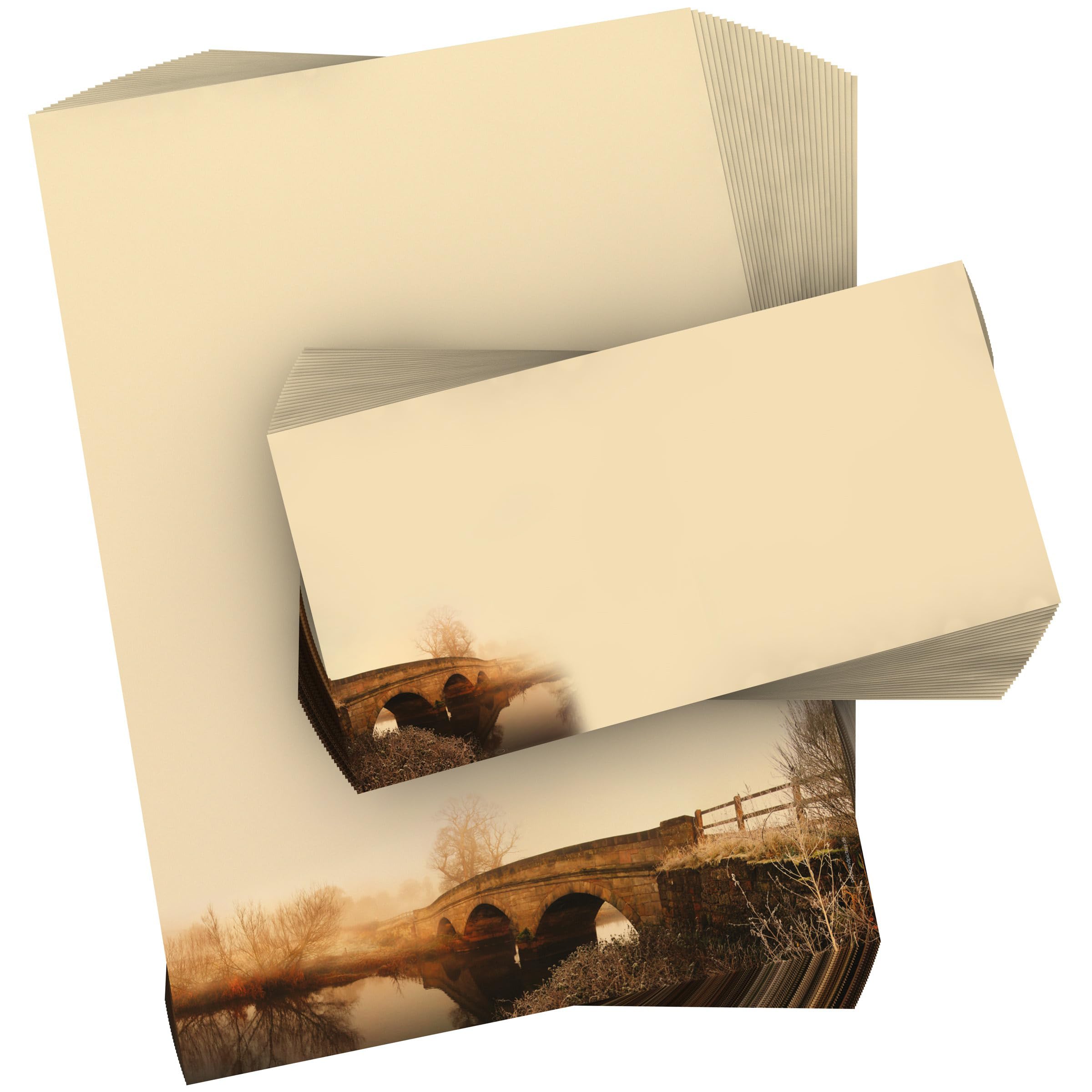 Motivpapier-Set 100 Blatt A4 + 100 Kuverts ohne Fenster