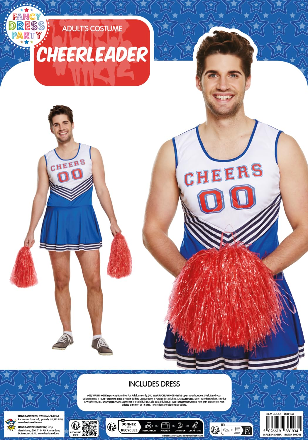 Costume Fancy Dress Ragazzo Pon Pon Blue Banana (Blu) - Taglia Unica