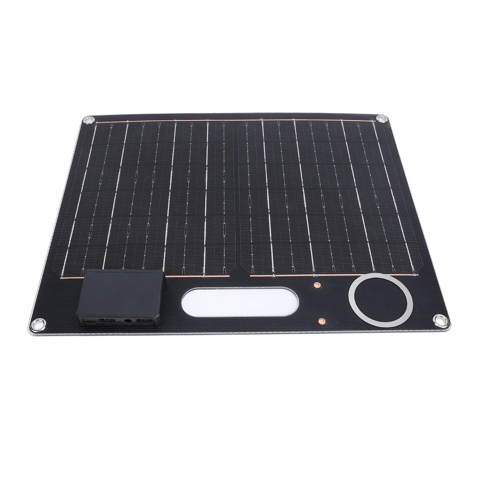 Caricatore da Pannello Solare da 30 W 5 V PD Ricarica Rapida Doppia Uscita USB Pannello Solare Monocristallino con Cerchio di Ferro Magnetico per Telefono