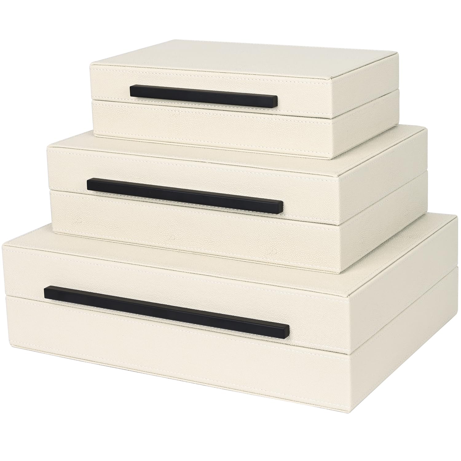 さおりん雑貨set Amazon.com: ZIKOUL Beige Shagreen Decorative Box Set of 3