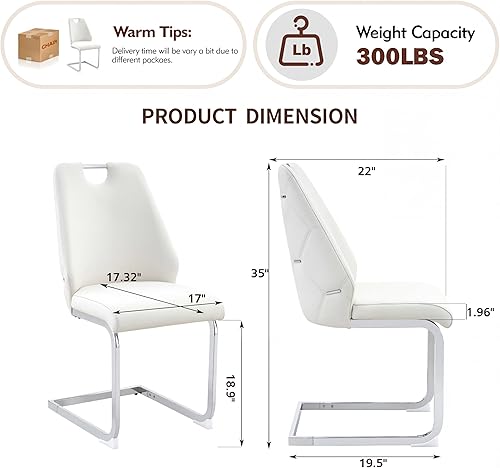 Miniatura 7 de Sillas para Comedor, juego de 2 sillas de comedor modernas con cuero, respaldo geométrico copetudo, patas cromadas, diseño ergonómico, fácil de