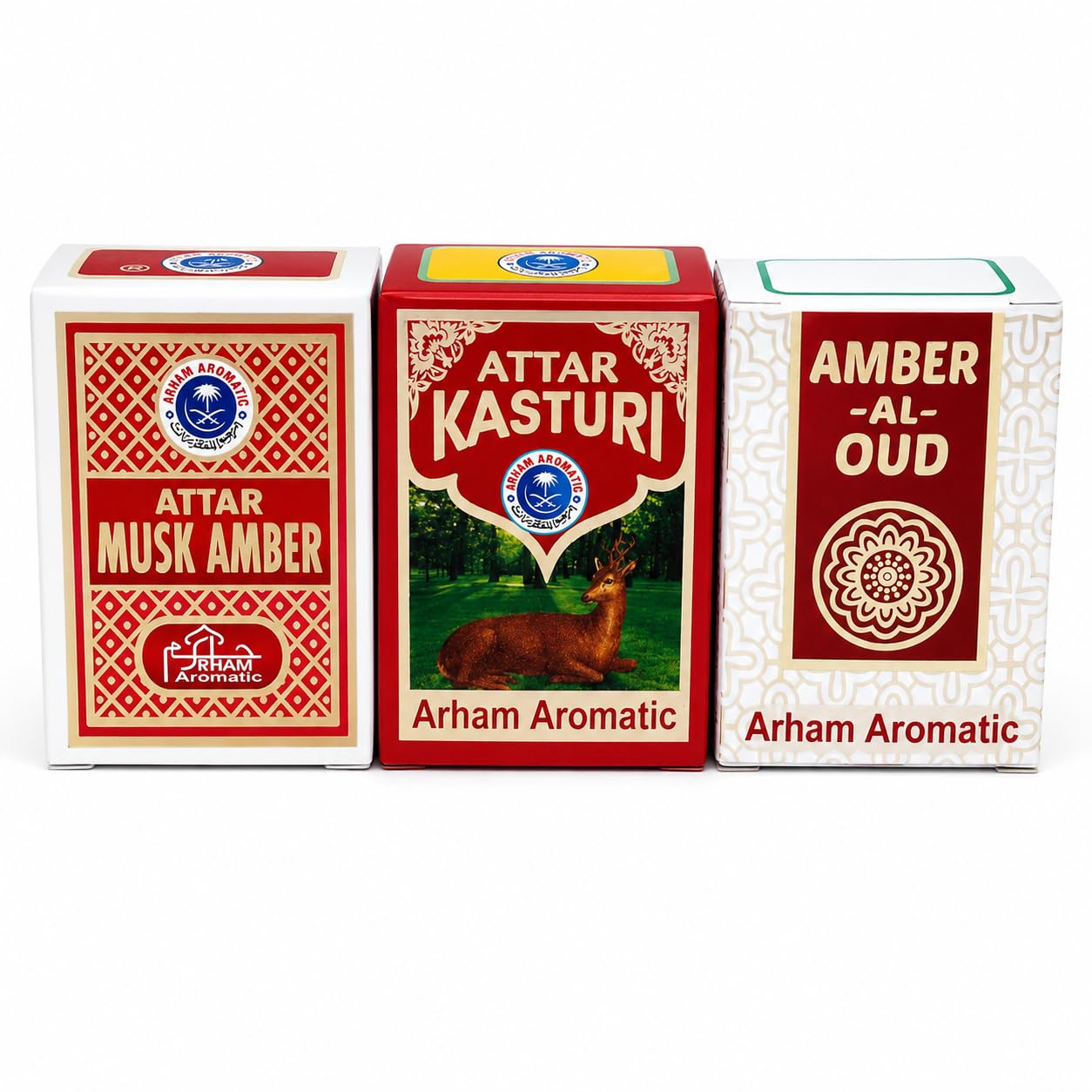 Arham Aromatic Premium Fragrance Collection Combo Pack of 3 Attars | Musk Amber, Kasturi & Amber Al-Oud | Long Lasting Luxury Attar Gift Set for Men & Women-image-24
