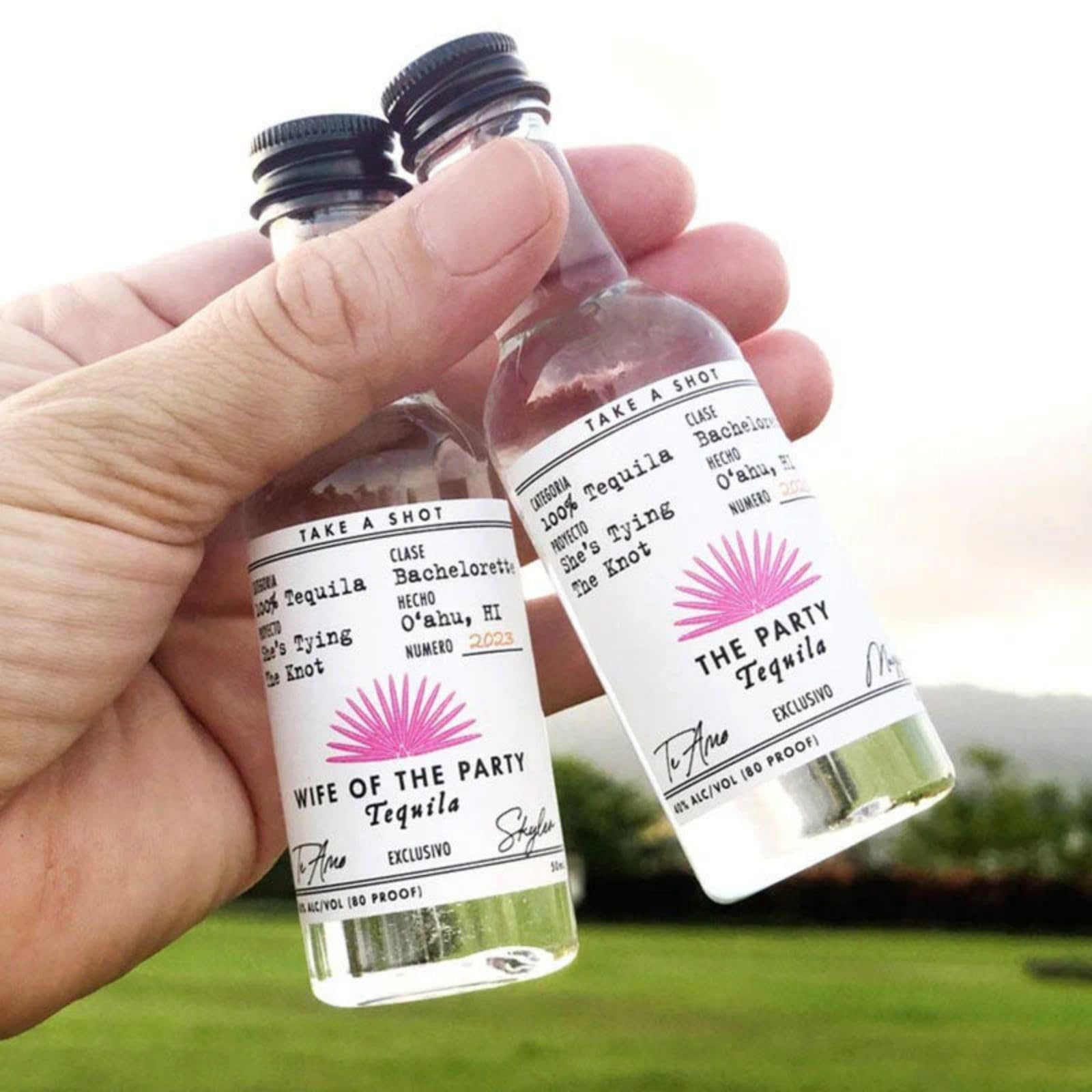 10 Pcs Personalized Bachelorette Casamigos Labels 50 mL-Labeled Party Signs Only-Customized Bachelorette Party Favors for Wedding Engagement Party