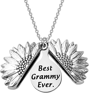 Grammy Gift Best Grammy Ever Grammy Charm Sunflower Necklace for Family Grammy Grandma Gift from Granddaughter Grandson