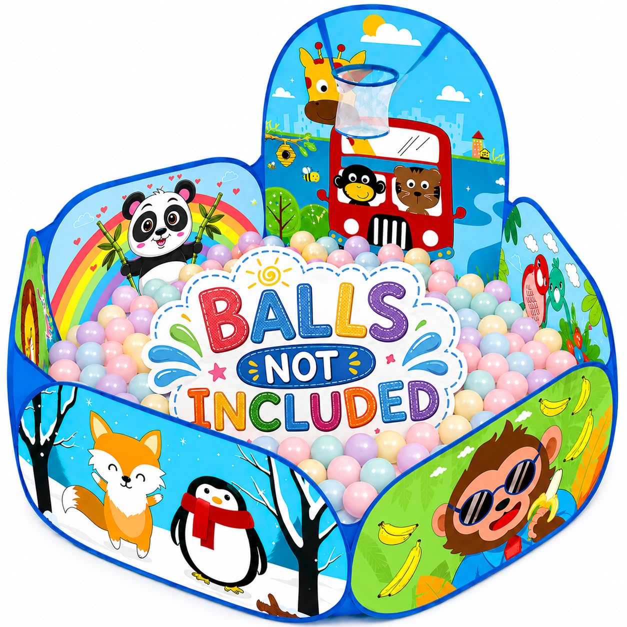 Magicwand X-X-Large Size Polyster Multi-Colored Animal Ball Pool Pop-up Activity Ball-Pool【Without Balls】【Age Upto 3 Yrs】-picture-31