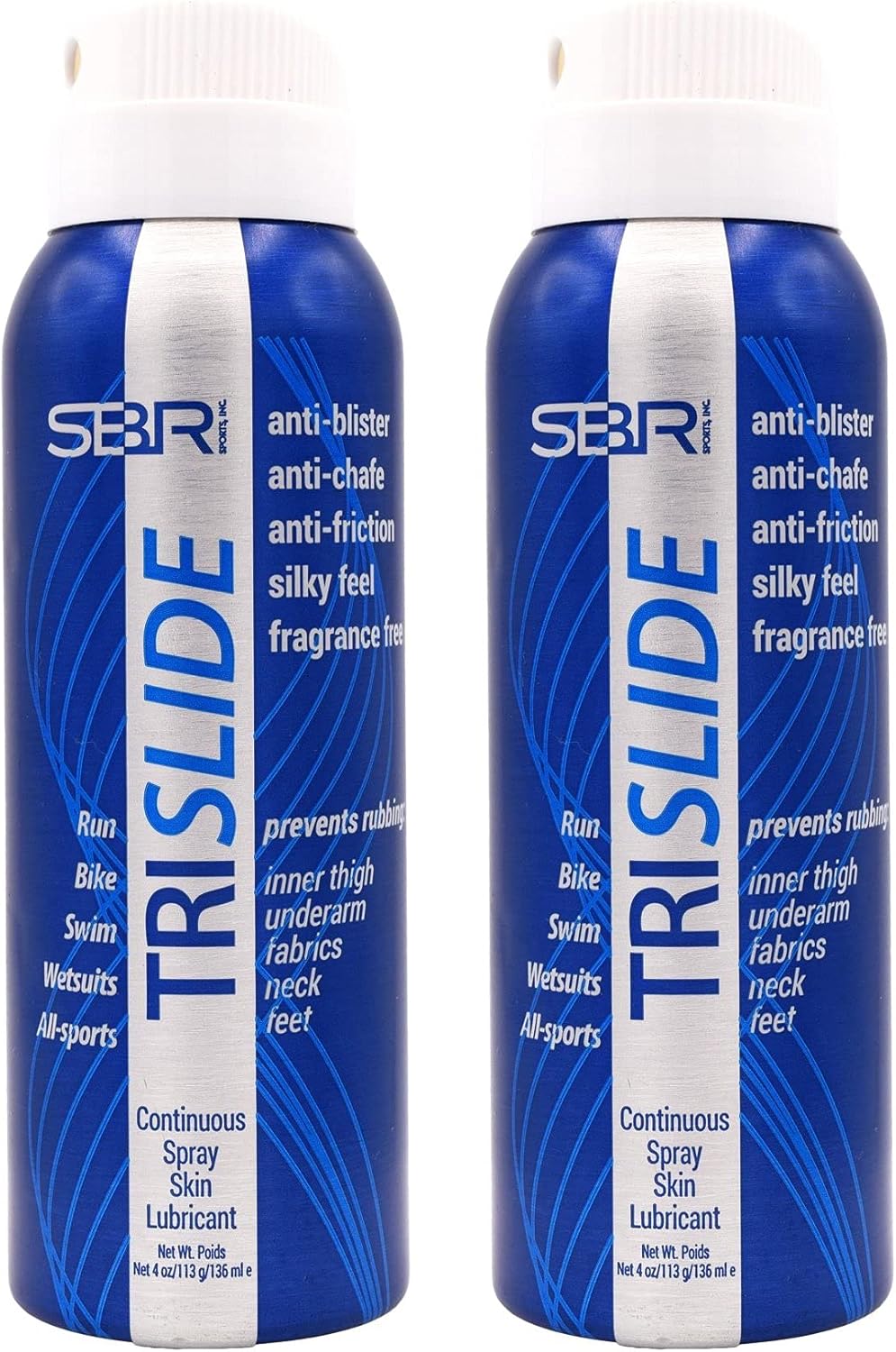 TRISLIDE Anti-Chafe Continuous Spray Skin Lubricant Body Friction Protection | Prevents Blistering and Chafing | Providng Long-Lasting Comfort and Protection | Pack of 2