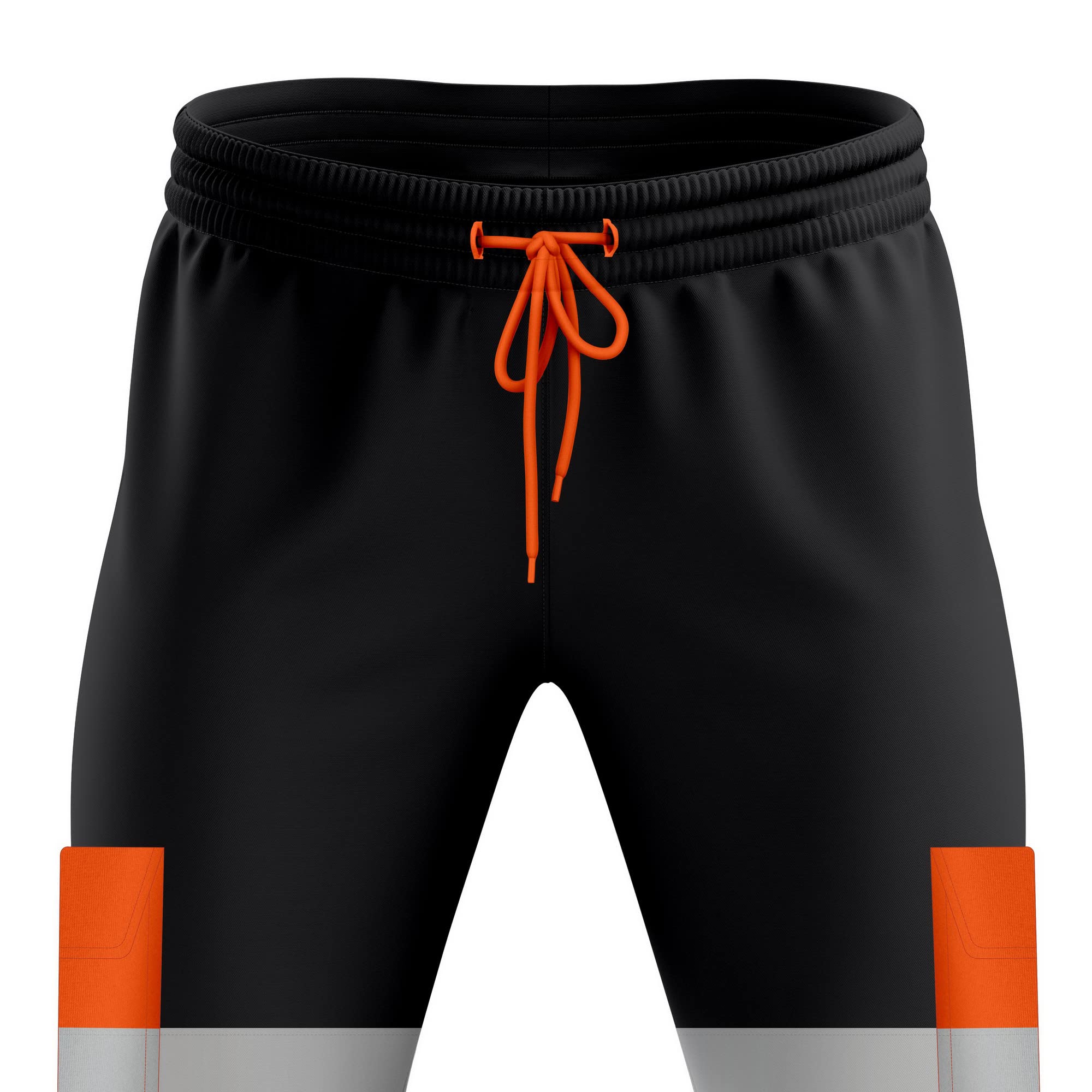 mymixtrendz Pantalones deportivos de alta visibilidad para hombre, 2 tonos, amarillo neón, naranja, cinta reflectante, dobladillo abierto, ropa de trabajo