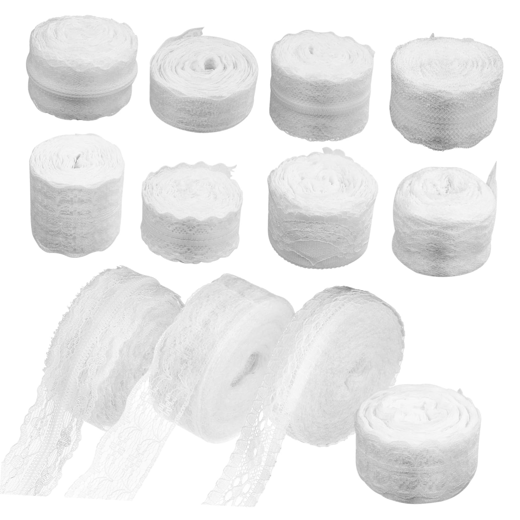 Housoutil 12rollos Cinta De Encaje Blanca Ribete De Encaje Para Manualidades Cintas De Para Flores y Para Manualidades Tela De