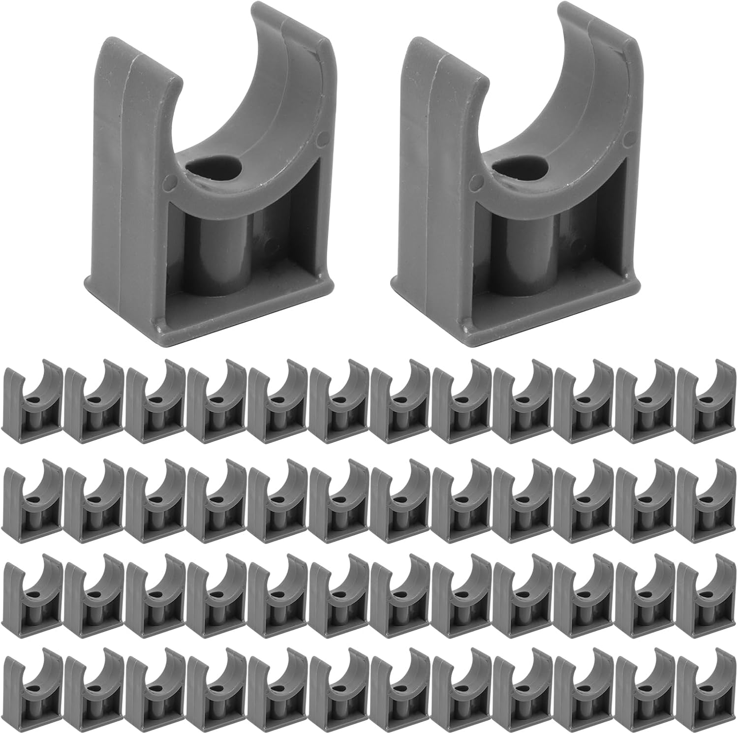 DFYMI 30Pcs White PVC Pipe Clamps Pipe Strap U Bracket Clamp U Bracket Tube Strap Clamp Suport Pex Tubing Fit for 1-1/4"(32mm) OD Pipes