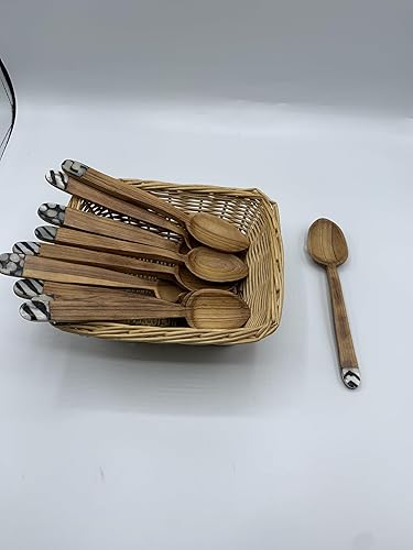 Miniatura 2 de Wooden Eating Spoons with Cow Bone Tips