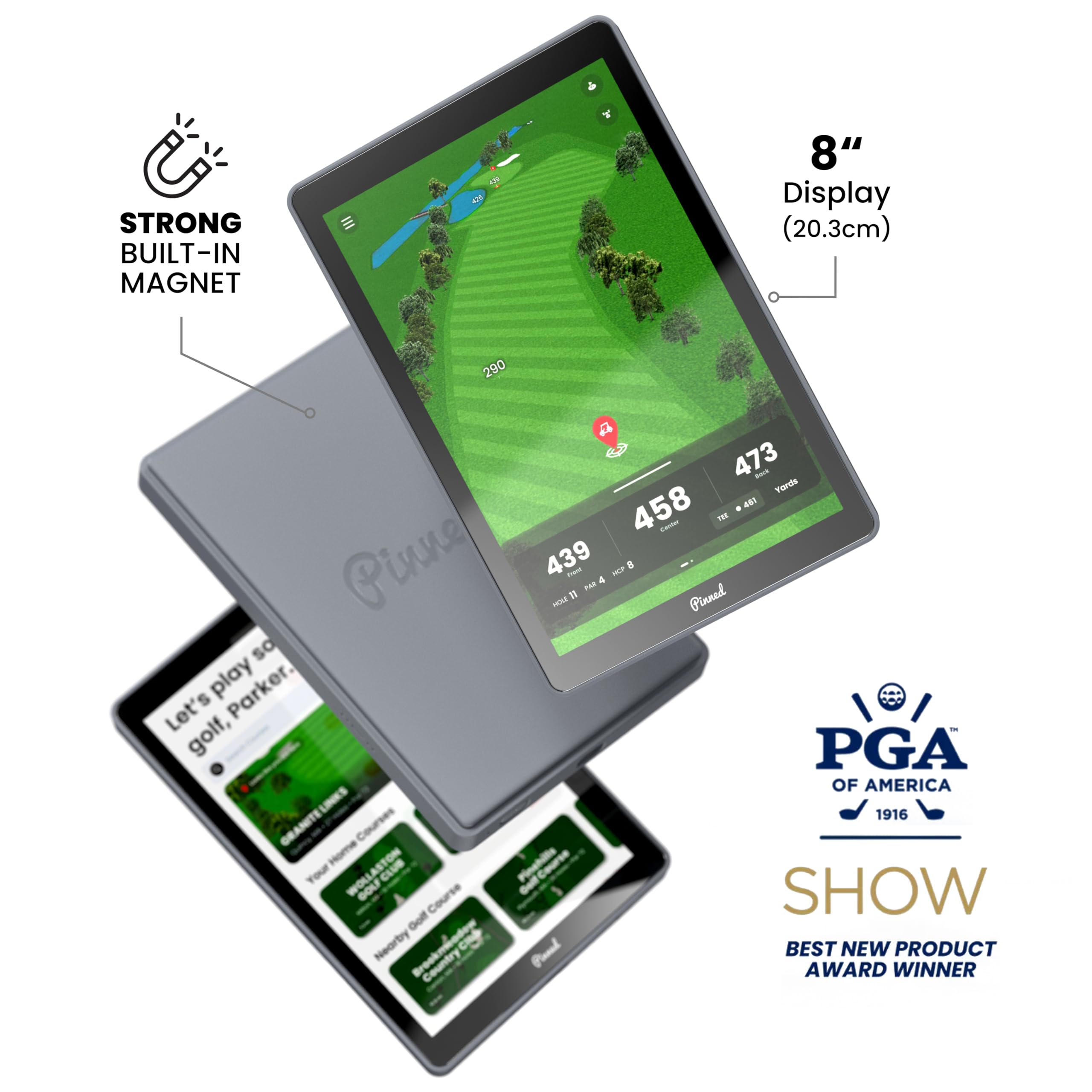 Pinned Portable GPS Golf Tablet The Caddie - Gray