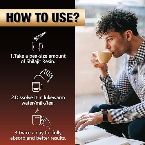 Miniatura 5 de 1 paquete de 1000 mg de resina Shilajit pura del Himalaya, con más de 85 minerales traza, ácido fúlvico, suplemento digestivo e inmunológico, apoya