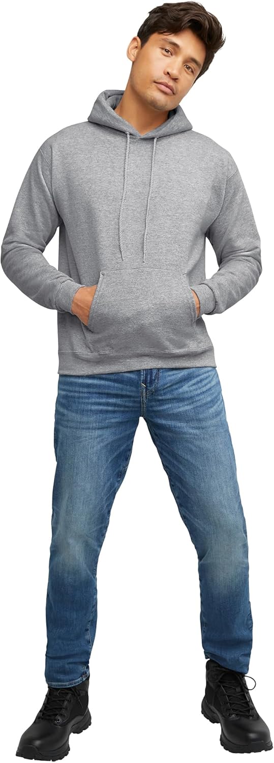 Hanes EcoSmart Hoodie, Midweight Fleece, Pullover Hooded Sweatshirt for Men Small Light Steel