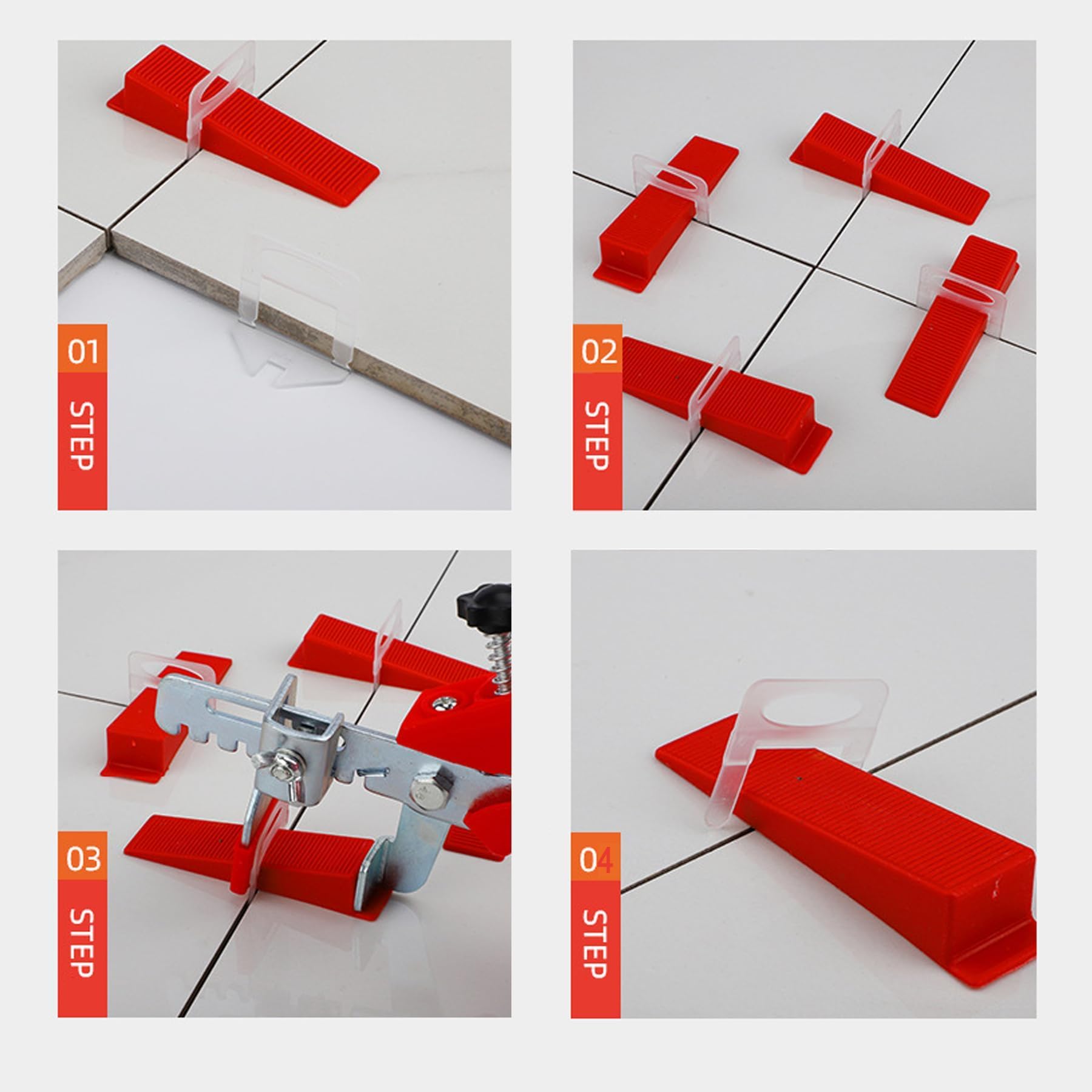1000 Pezzi Sistema di livellamento per piastrelle 4 mm, accessori per piastrelle autoadesive, distanziatori per piastrelle, sistema di livellamento delle piastrelle