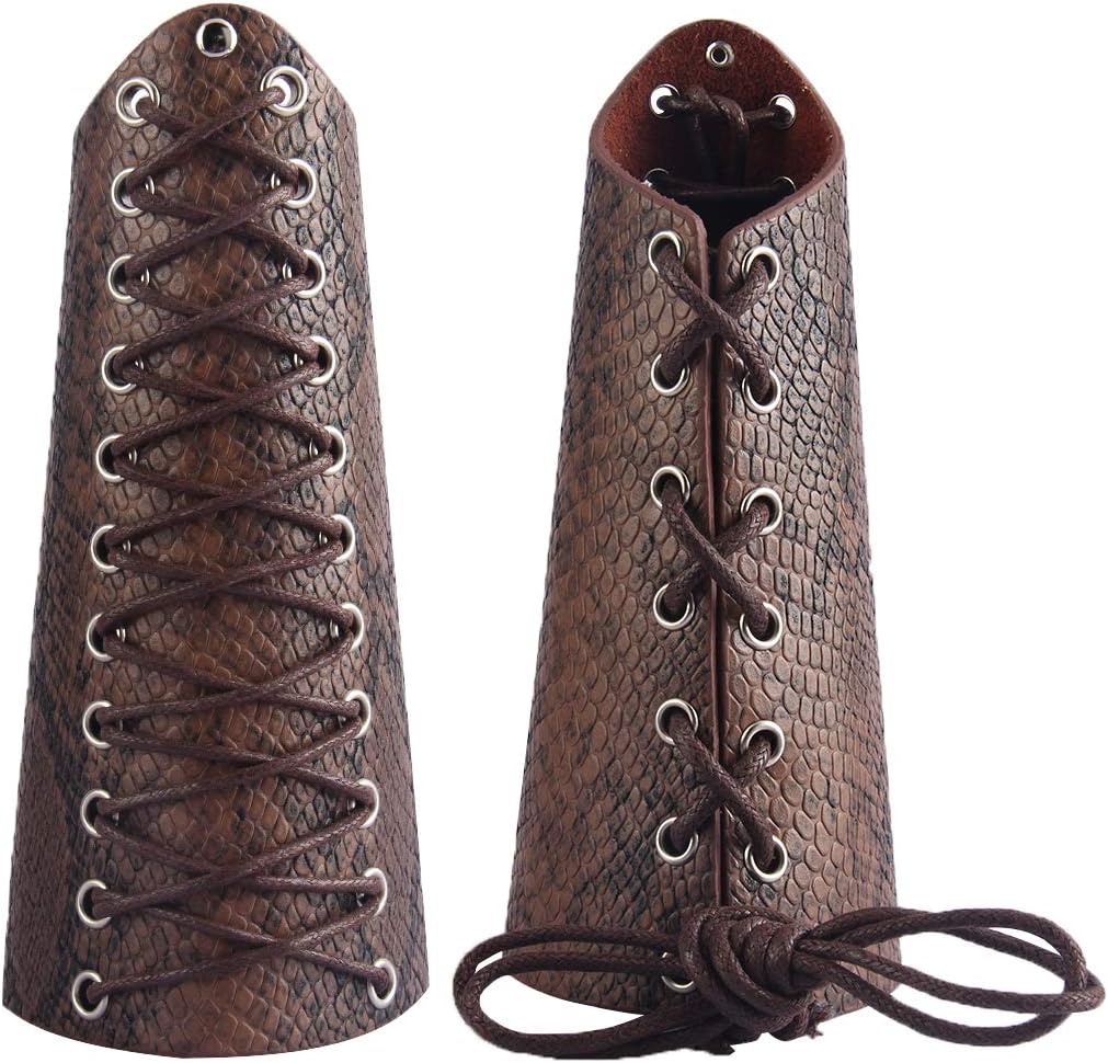 GelConnie Leather Gauntlet Wristband Viking Arm Guard Medieval Bracers