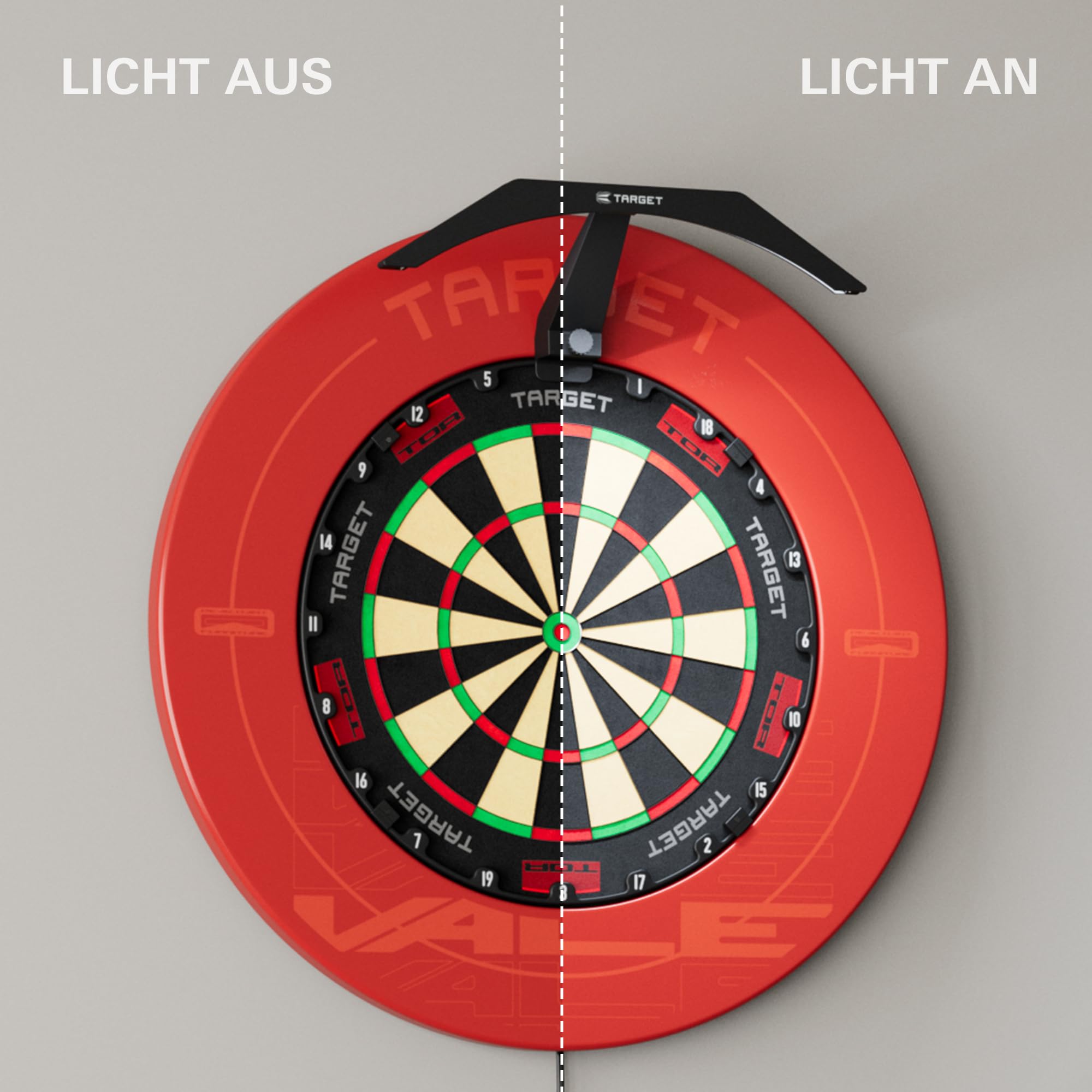 Target Darts LED-Dartboard-Beleuchtung – Dartbeleuchtung für das gesamte Board | Extra langes 3 m Kabel | Sicherer Halt für alle Dartboards | Einfache Montage | Professionelles Dartzubehör
