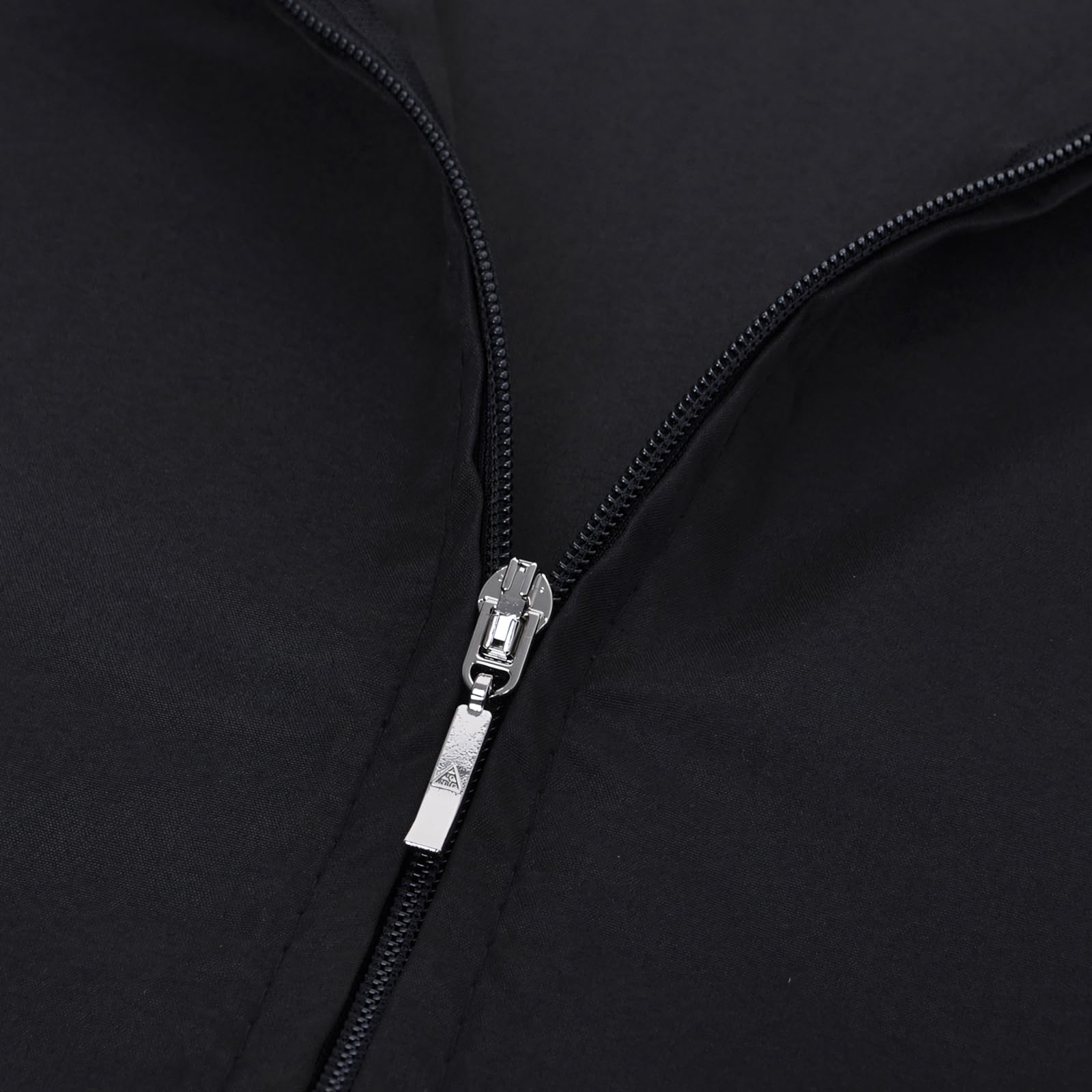 TOPTIE Chaqueta de Barbero Manga Corta para Hombre, Ropa de Trabajo y Uniformes de Peluquería, Camisa Negra con Cremallera y Bolsillos, Corte Holgado