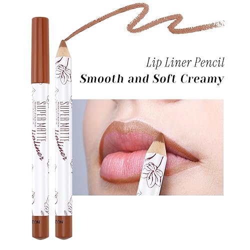 Miniatura 3 de Boobeen Juego de 12 lápices delineadores de labios, delineador de labios mate de larga duración, lápiz delineador de labios cremoso suave y suave,