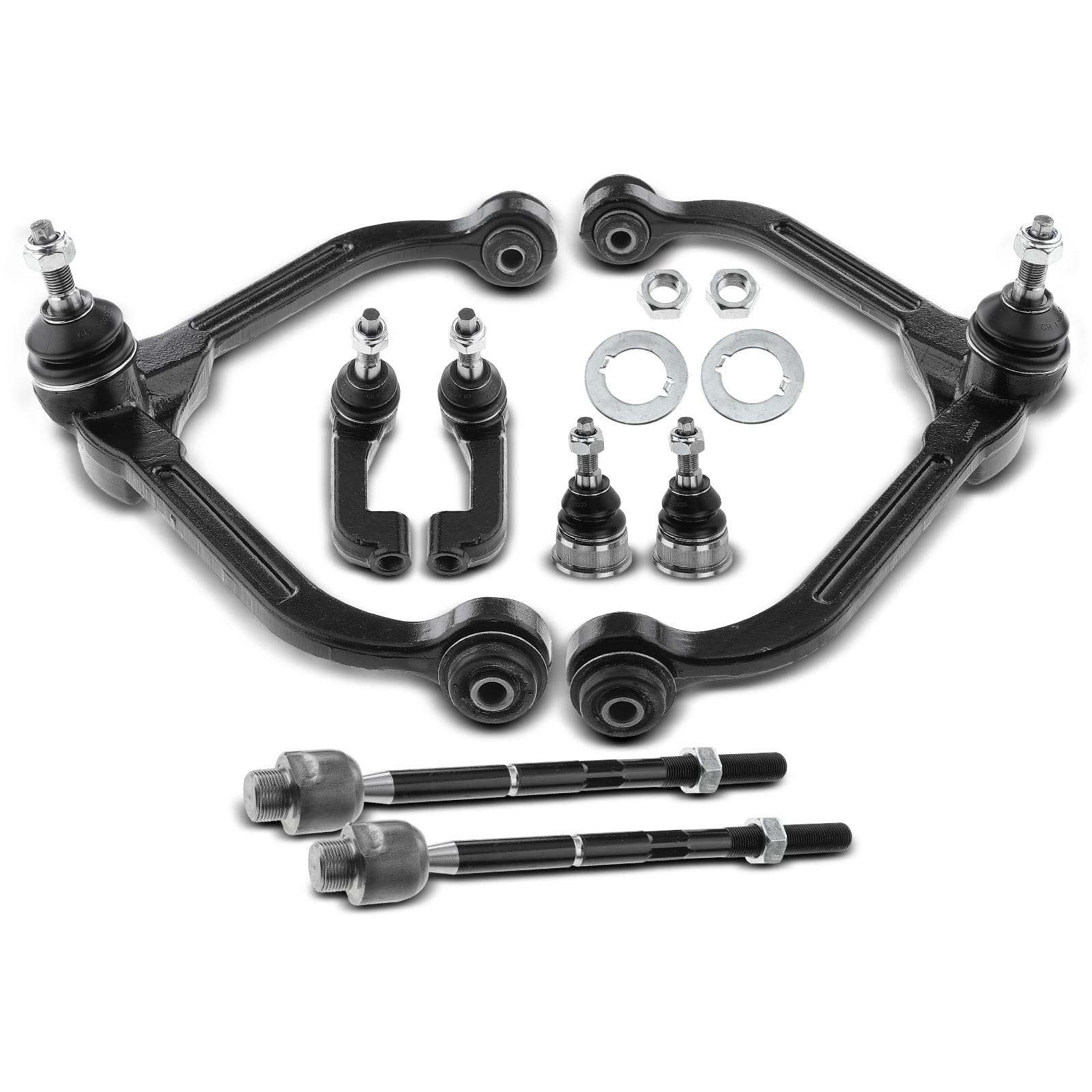 Frankberg 2x Braccio di controllo + 4x Testa del Tirante+ 2x Articolazione di supporto Sospensione delle ruote Anteriore sinistro Destro Compatibile con Cherokee KJ Replace# 52088632AB