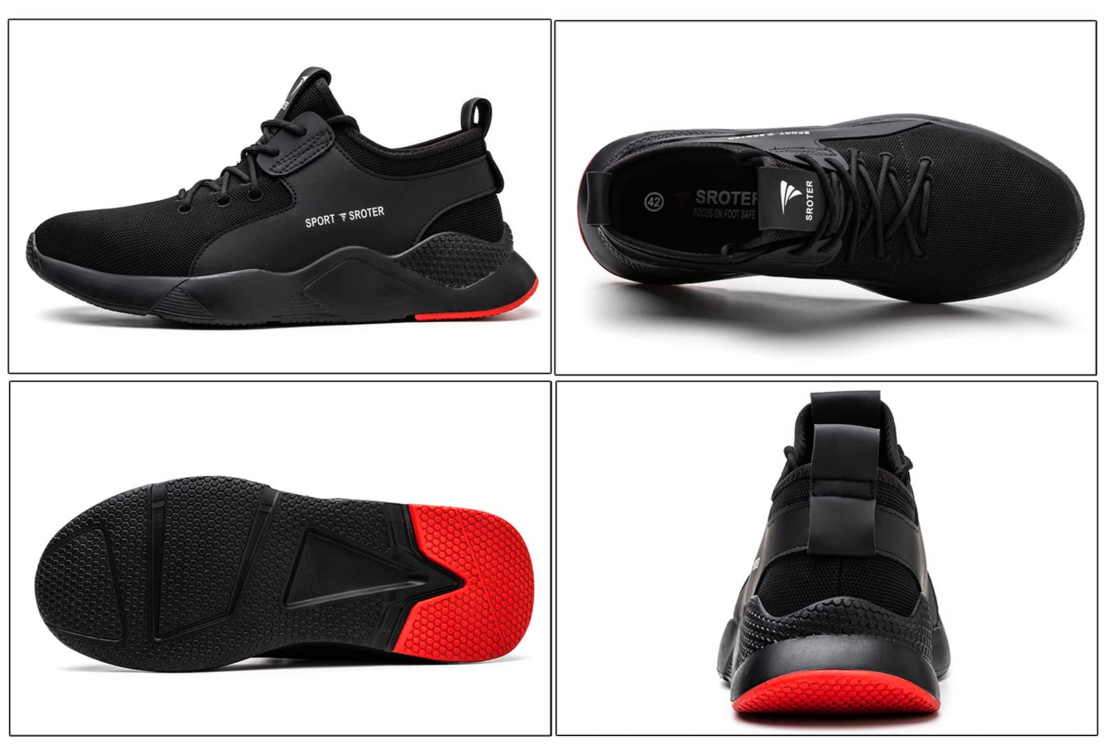 HILAX Scarpe Antinfortunistiche Uomo Leggere Punta in Acciaio Scarpe da Lavoro Donna Comodo Antiscivolo Scarpe da Trekking