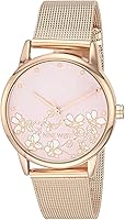 Nine West Women's Rose Gold Floral Dial Mesh Bracelet Watch - Elegant Fashion Timepiece