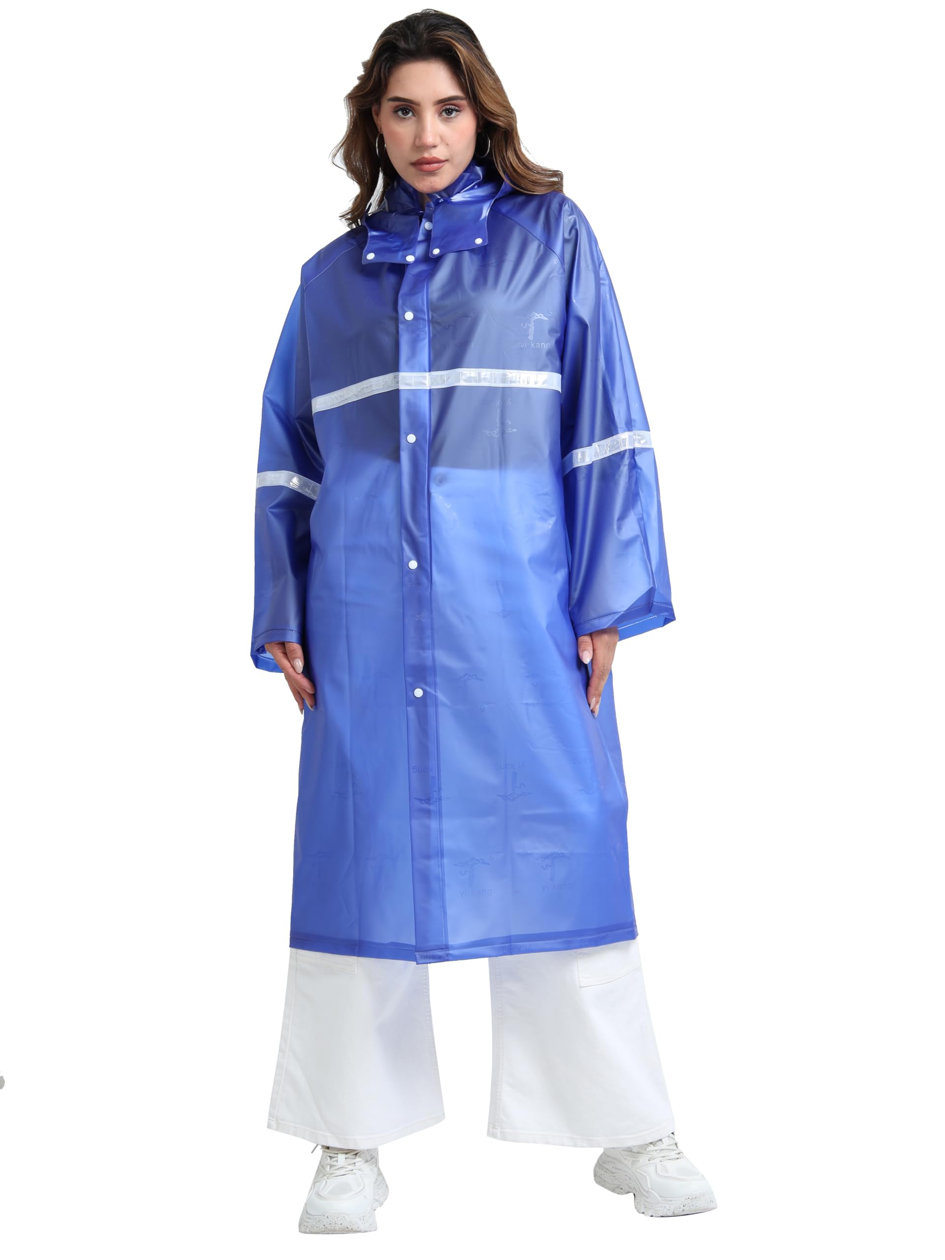 fabseasons Long Raincoat for Men & Women – 100% Waterproof Polyester with Reflective Strips, Adjustable Hoodie & Elastic Cuffs – Ideal for Bike Riders & Night Safety-picture-14
