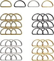 Vista 20 de 20 piezas de anillos en D de 1" (25mm) soldados de metal fuerte bronce semi-circular para collares de mascotas, hardware, bolsas, anillo de hebilla