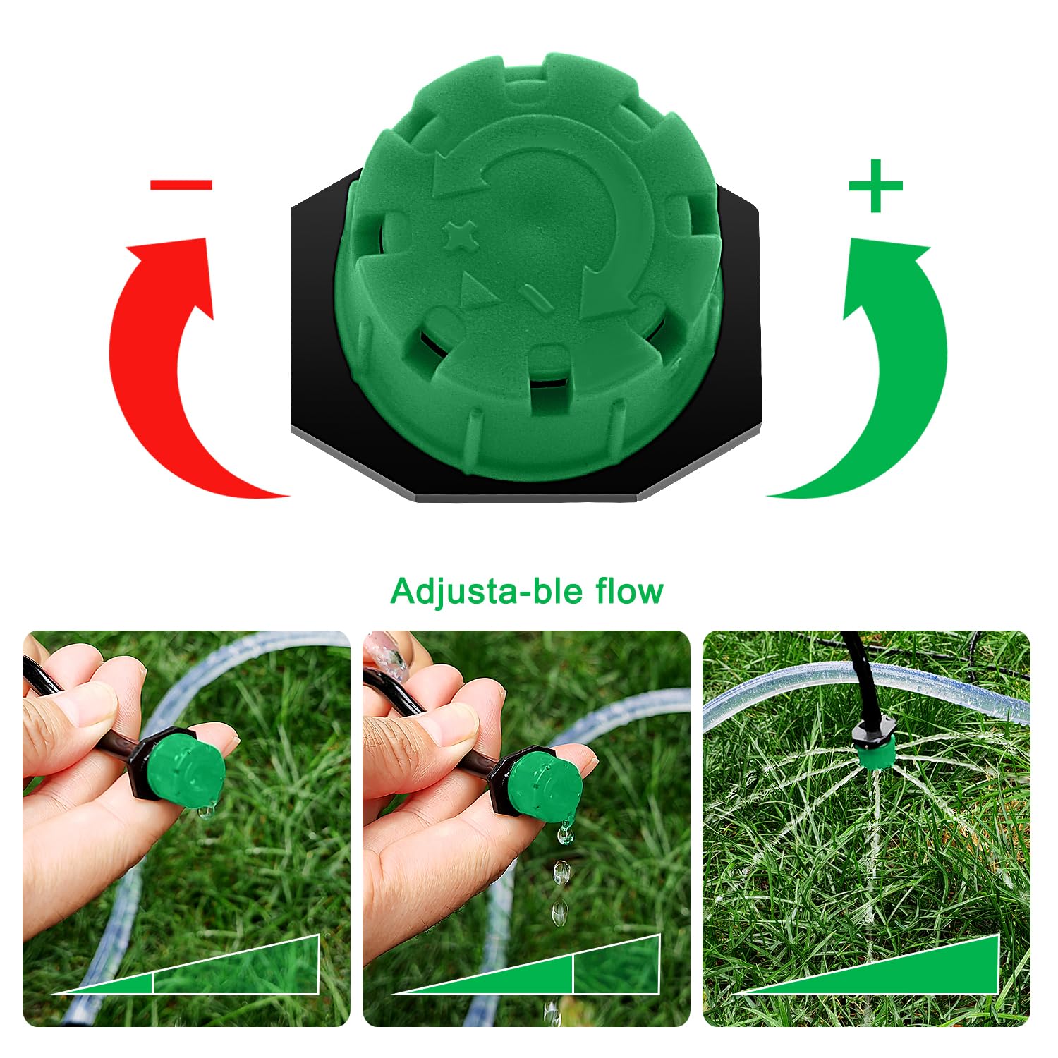 VooGenzek 200 PCS 1/4 Inch Adjustable Irrigation Dripper Sprinklers - Image 3