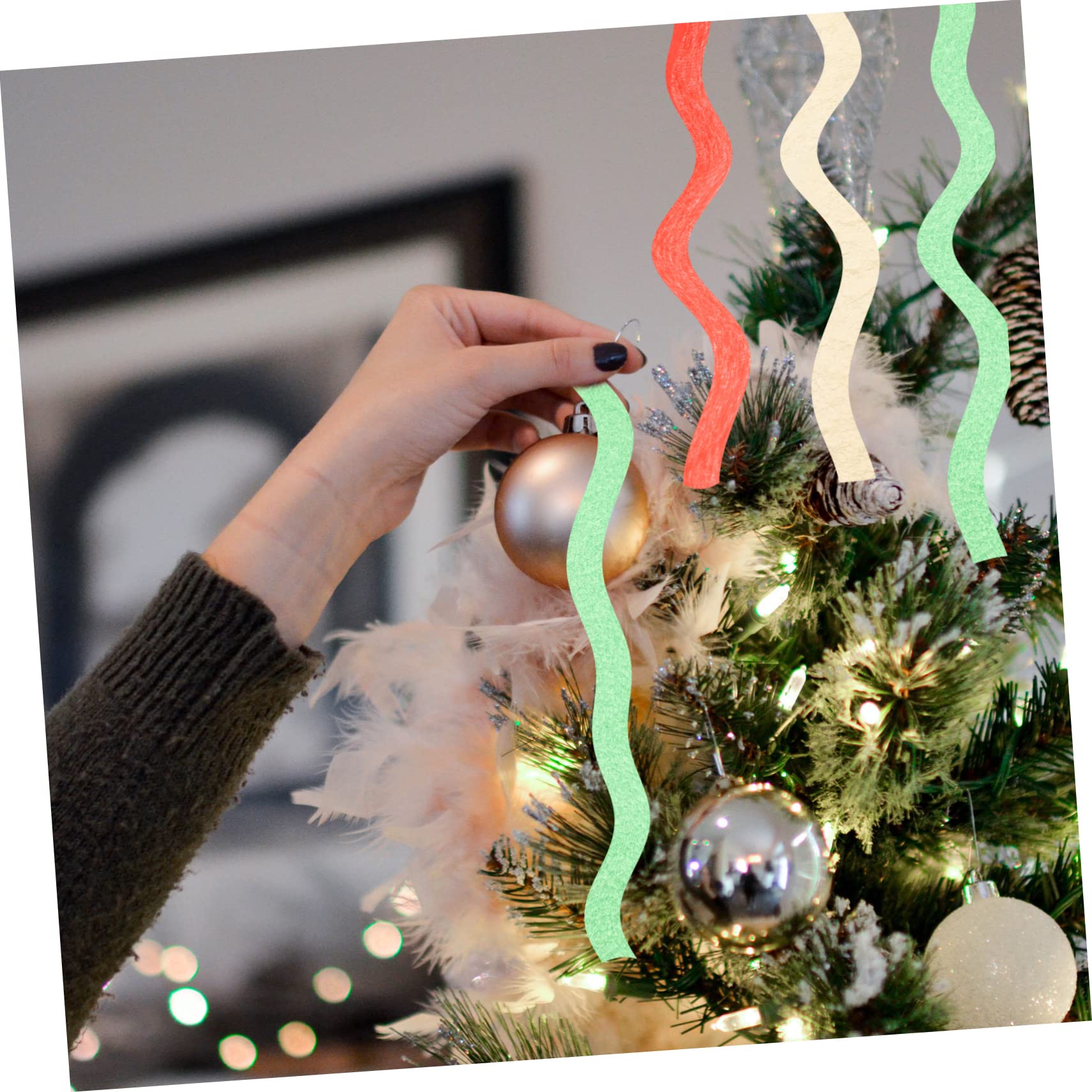 PRETYZOOM 30 Piezas De Adornos De Papel Crepé Para Manualidades Decoraciones De Fiesta Serpentinas De Cumpleaños Serpentinas De Boda Decoración De Fiesta Serpentinas De Navidad