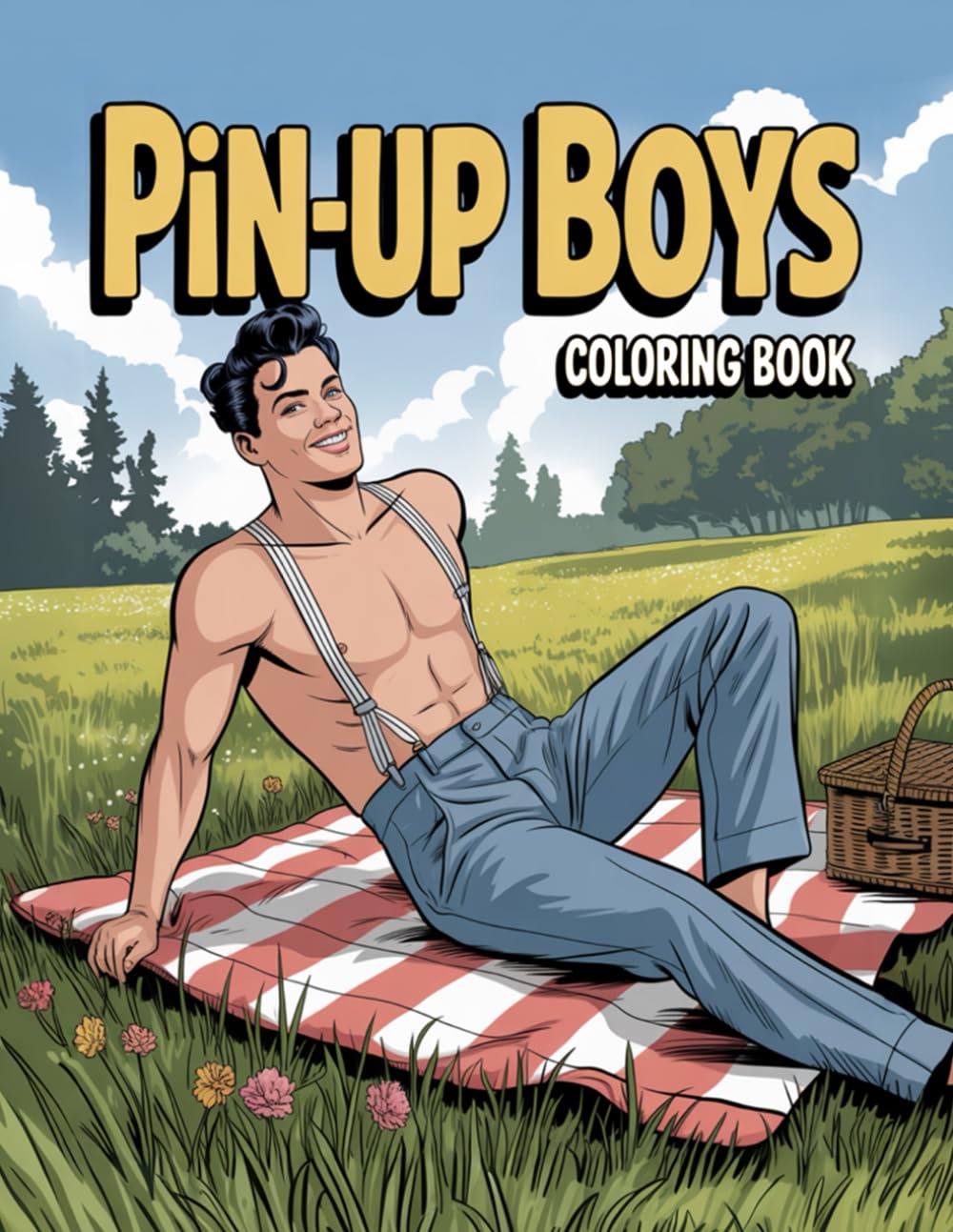 Pin-Up Boys Coloring Book: A Playful and Stylish Collection of 40 Handsome Pin-Up Boys to Color and Enjoy