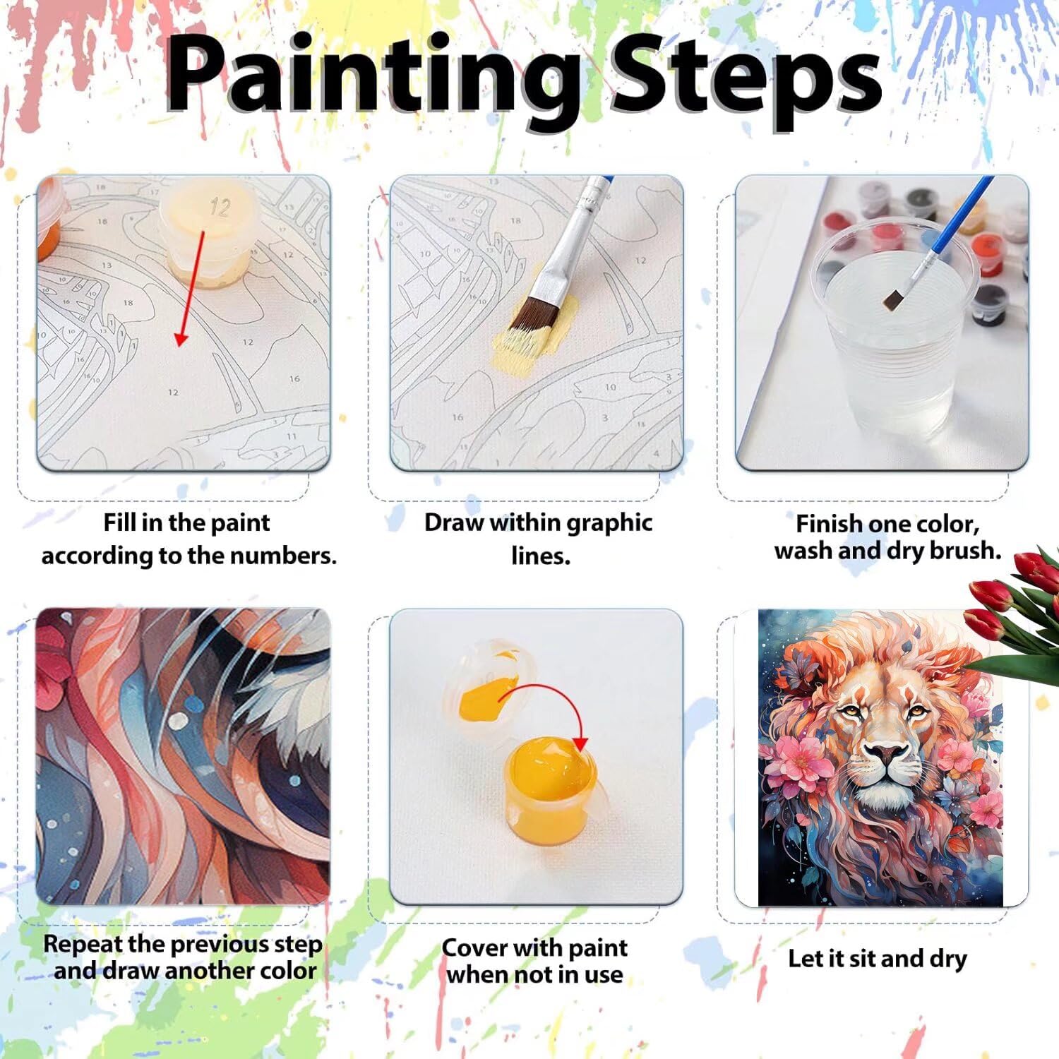 Pintar por Numeros Adultos pintar por numeros niños manualidades niños 10 años, DIY Pintar por Números de Pincel y Pintura acrílica Decoraciones para el Hogar Manualidades, sin Marco 60x80cm C-70