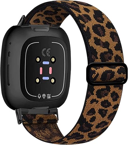 Elastic Bands Compatible with Fitbit Versa 4 Bands Women - Sense 2 Band Men - Versa 3 Bands Women- Sense Band Men, Adjustable Stretchy Straps