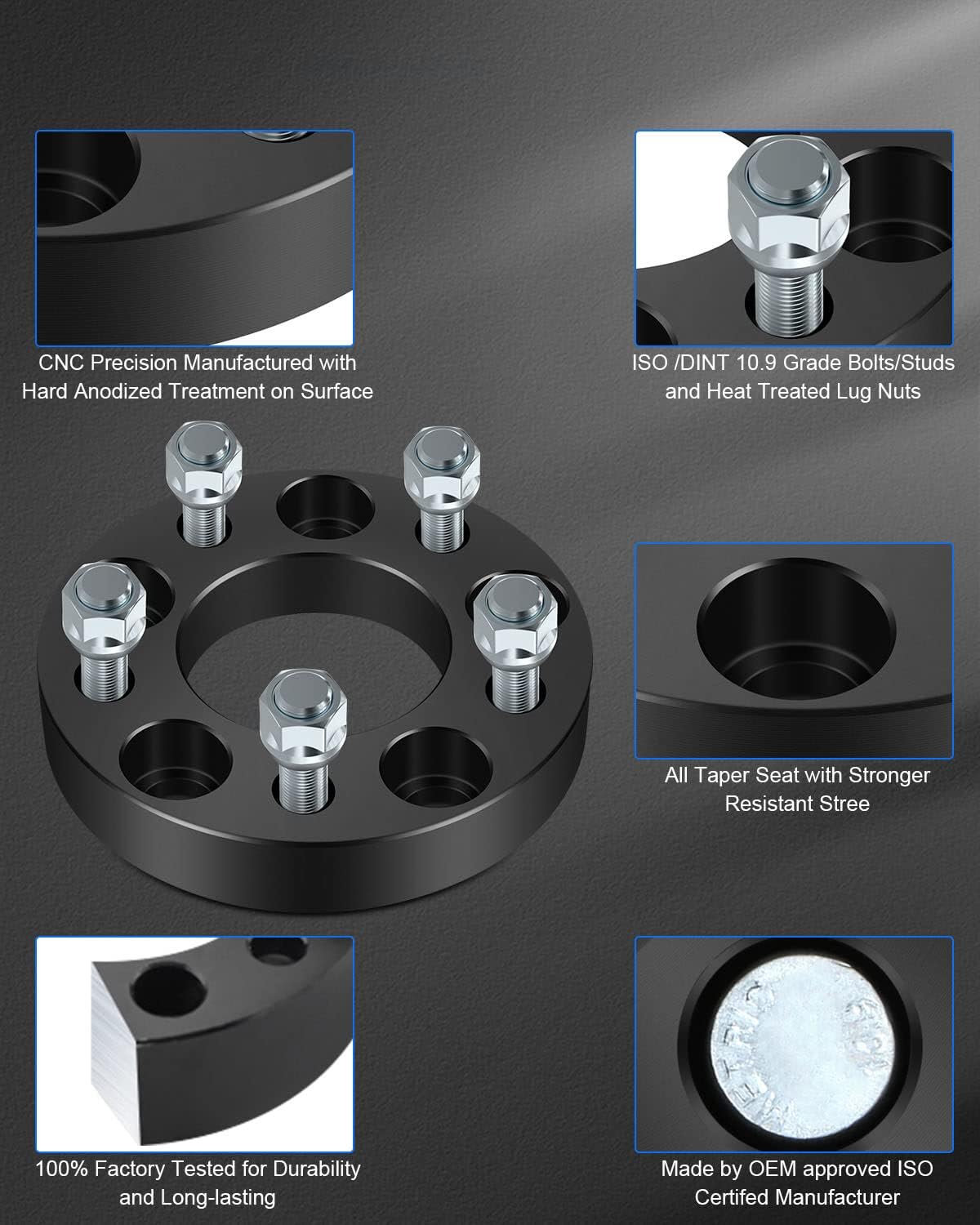 ECCPP 2PCS 5 Lug 1" Wheel Spacers 5x4.5 to 5x4.5 5x114.3 to 5x114.3 73mm fits for 2016-2021 for Honda for HR-V| 2010-2012 for Honda CR-Z |2003-2011 for Honda Accord