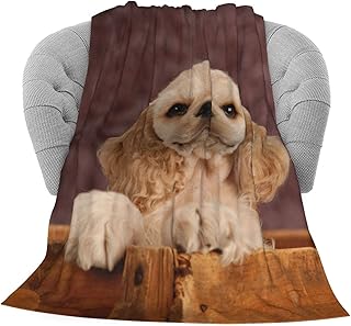 AuHomea Cocker Spaniel Puppy Throw Blanket Blankets Queen Size for Kids Teens Soft Blankets 50x 60 Inch for Sofa Couch Bed