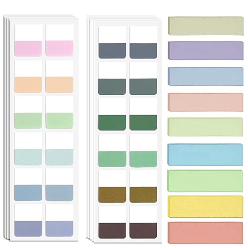 Potanro 1140PCS Sticky Index Tabs, Colourful Tabs for Notebooks, Page Markers Sticky Tabs, Book Tabs, Tabs for School Office, Classroom, Home Meetings