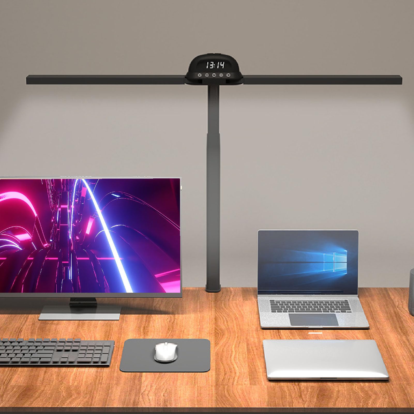 Bewinner Lampada da Scrivania a LED con Morsetto, Lampada da Scrivania per Architetto a Doppia Luce, Lampade per Monitor per Computer Dimmerabili in Continuo da 2000 Lm, Lampada da (Spina