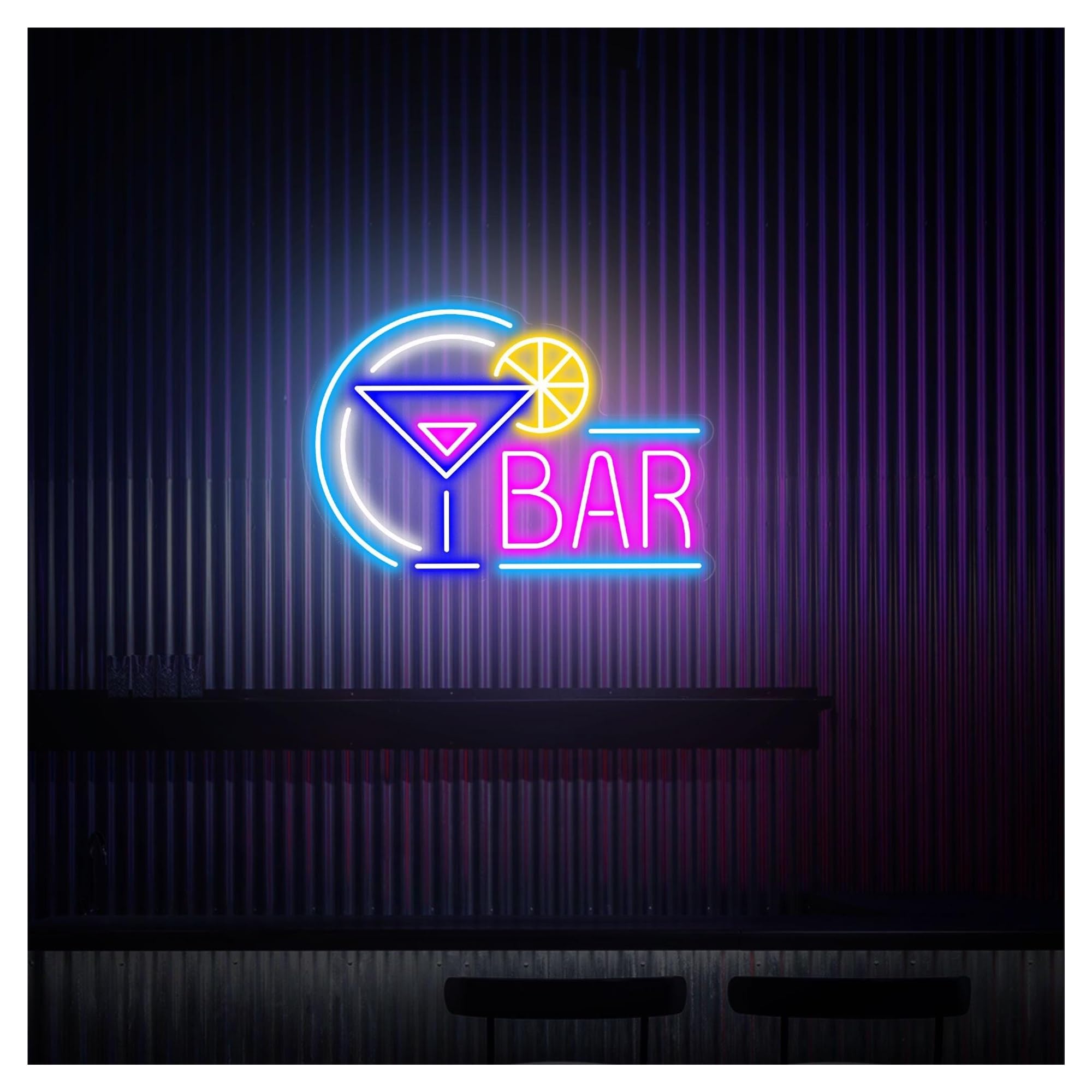 RONGCH Hanging Art Signs Bar Neon Sign,Suitable for Cocktail Party Home Club Wall Decor with Dimmable 32cmx45cm(E)