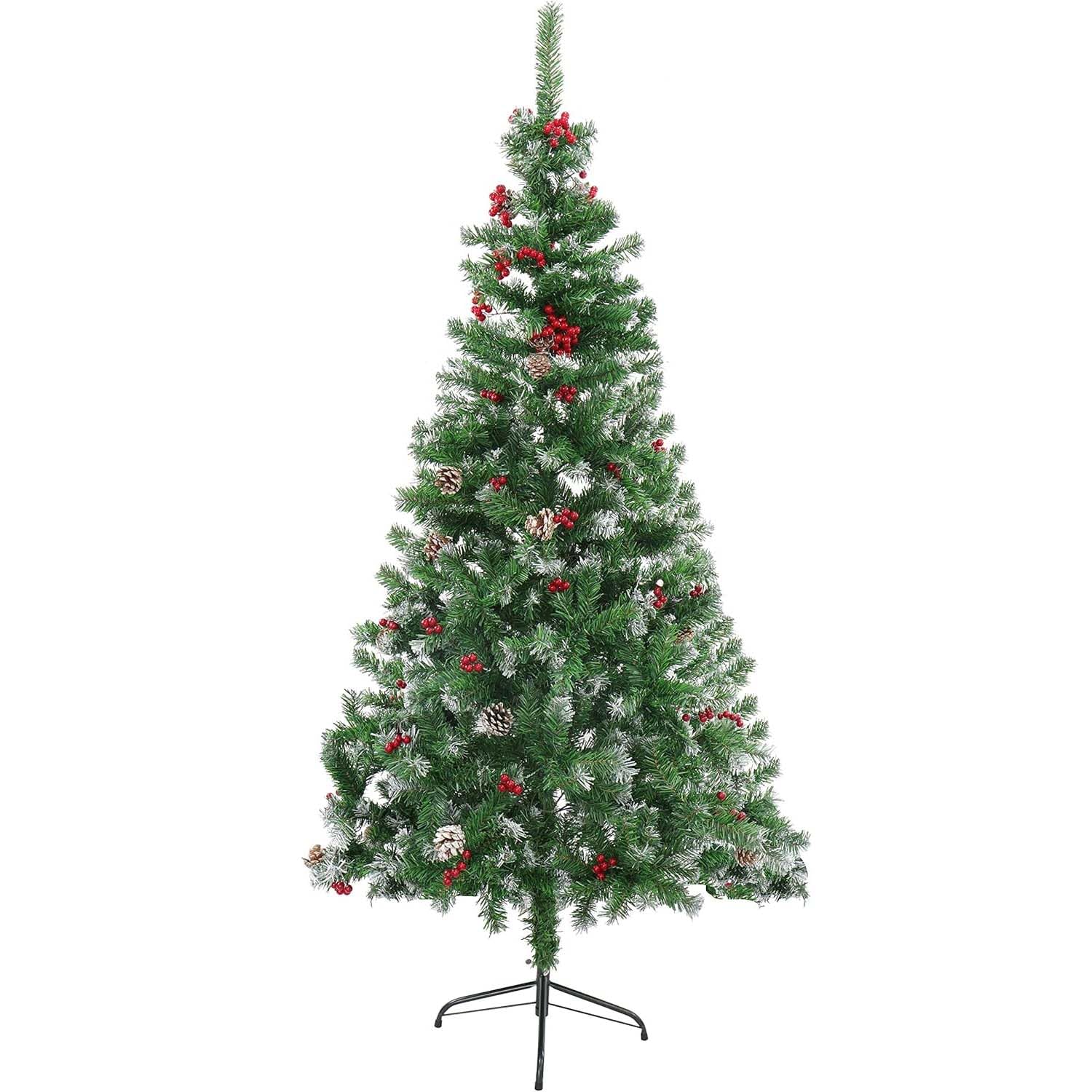 クリスマスツリー ツリー スノータイプ 庭飾り 赤い実 松かさ