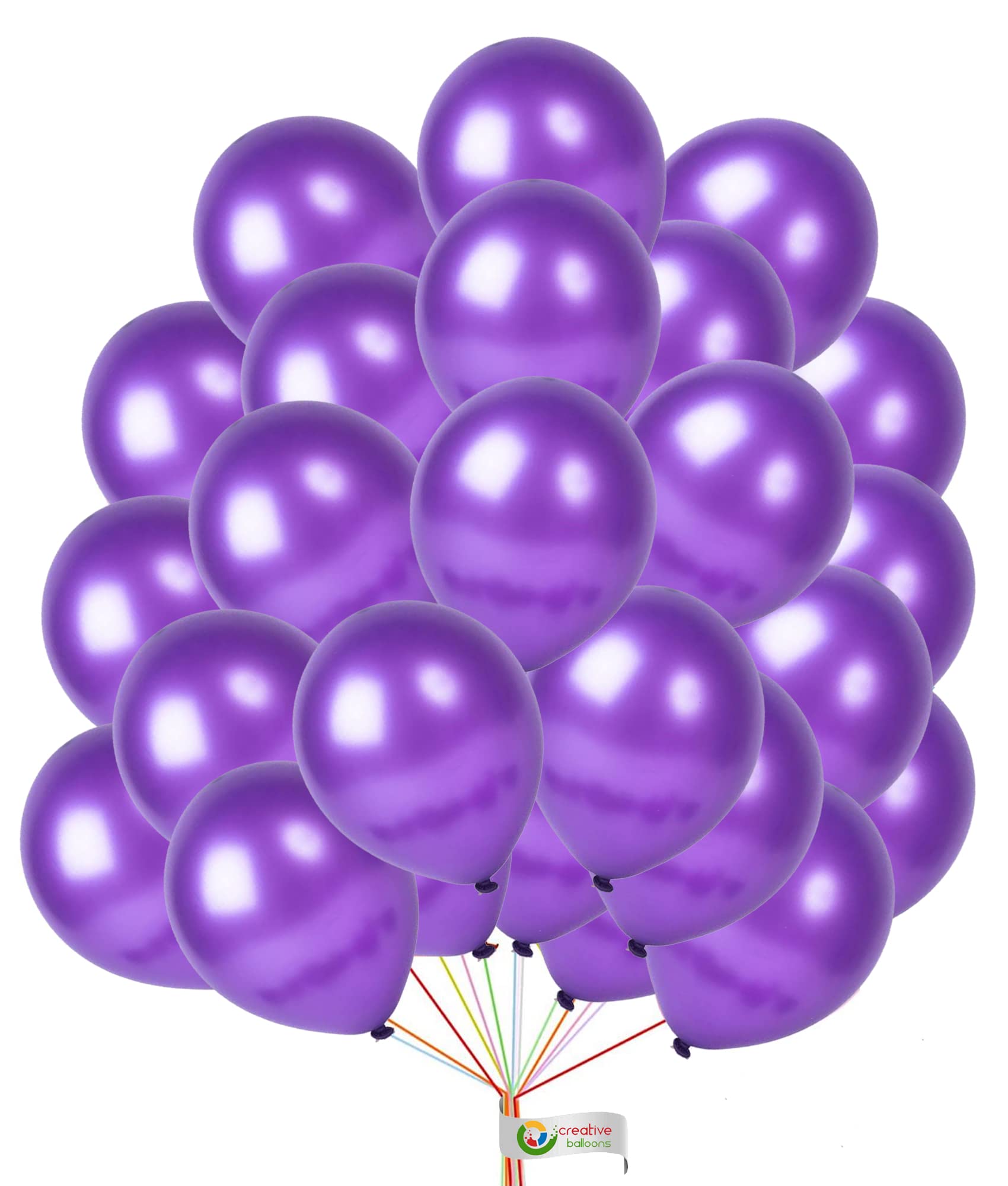 Balony dekoracyjne 25 cm - fioletowe metaliczne balony imprezowe w kolorze perłowym - 500 szt