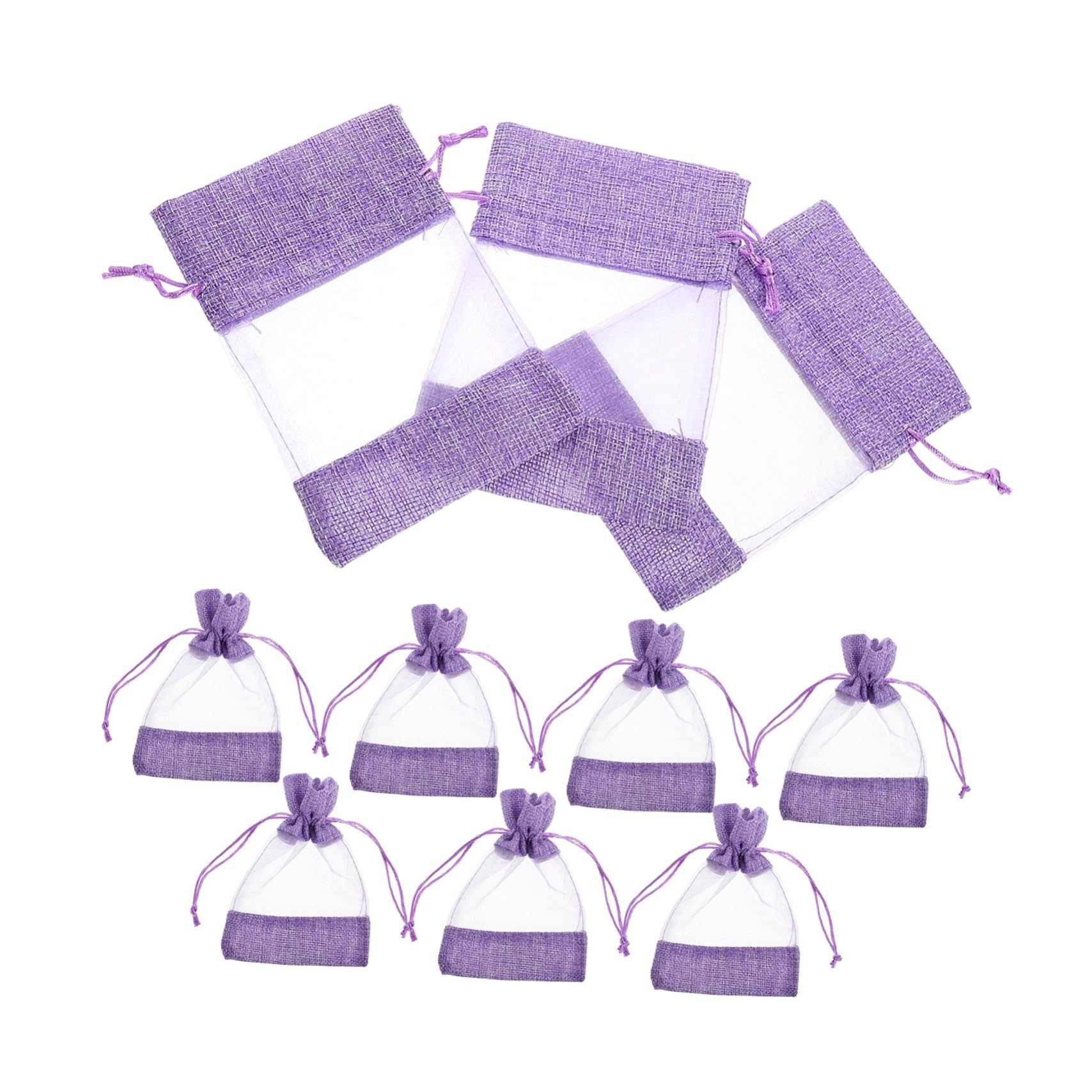 ULDIGI 10pcs Empty Lavender Sachet Bags Drawstring Pouches for Dried Flowers Fine Mesh Storage Bags for Party Favors Design