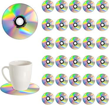 20 PCS Vintage Novelty Disk Drink Coasters 90s Party Decorations, Creative Drink CD Coasters Set for Bars, Party, Birthday Gifts, Home Decor, Housewarming Gifts