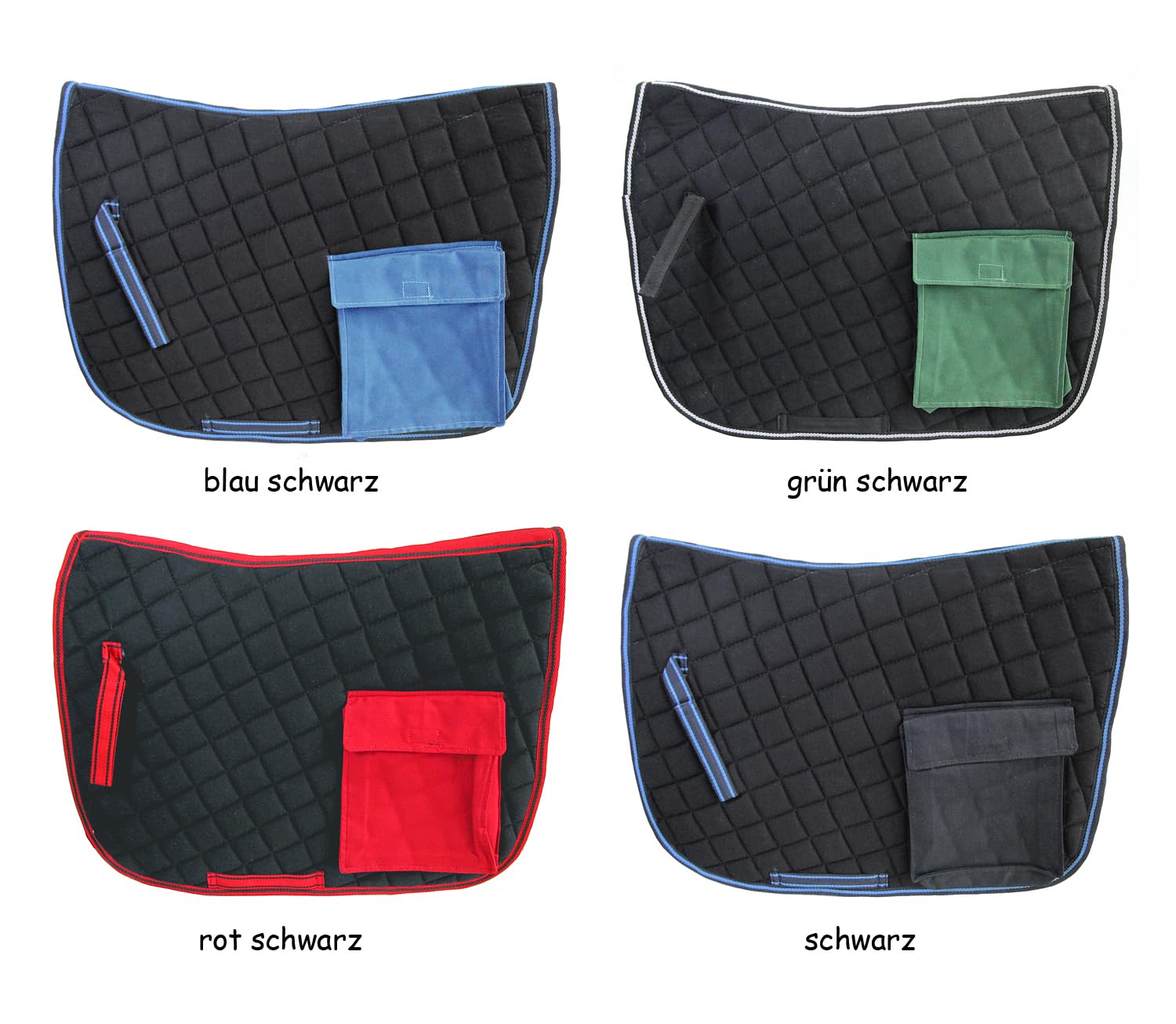 NETPROSHOP Satteldecke Wanderschabracke mit Tasche auf beiden Seiten, für Wanderreiten, Auswahl:Schwarz