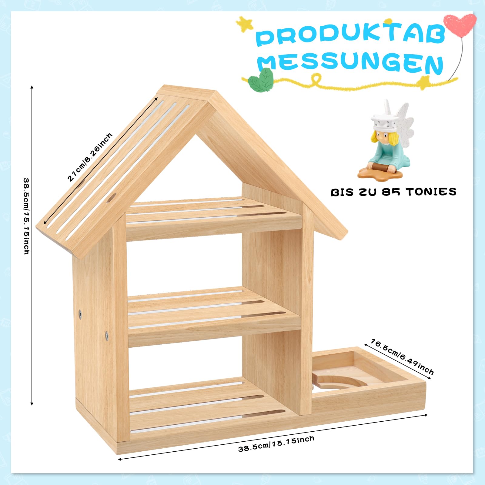 Tonie Regal Kinderzimmer Hausform für bis zu 85 Tonie| Magnetisches Toniebox Regal für Tonie Box und Figuren | Tonieregal Für Jungen & Mädchen