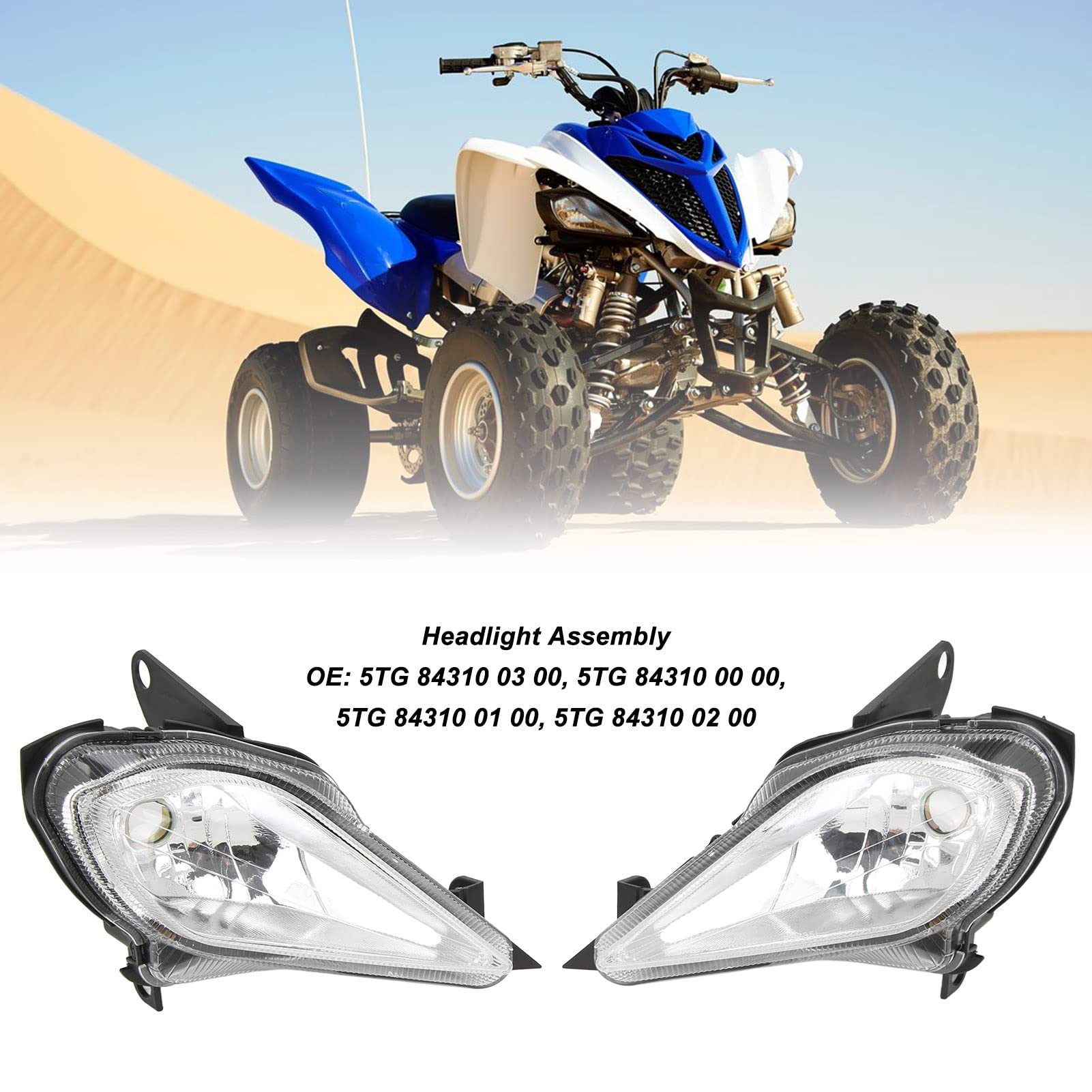 Dla montaż Reflektorów ABS PC ATV Obudowa Reflektora 2 szt. Lewy Prawy Wodoodporny Bez żarówki Dla 250 350 700 Wolverine 350 450 YFZ450 Zawodników
