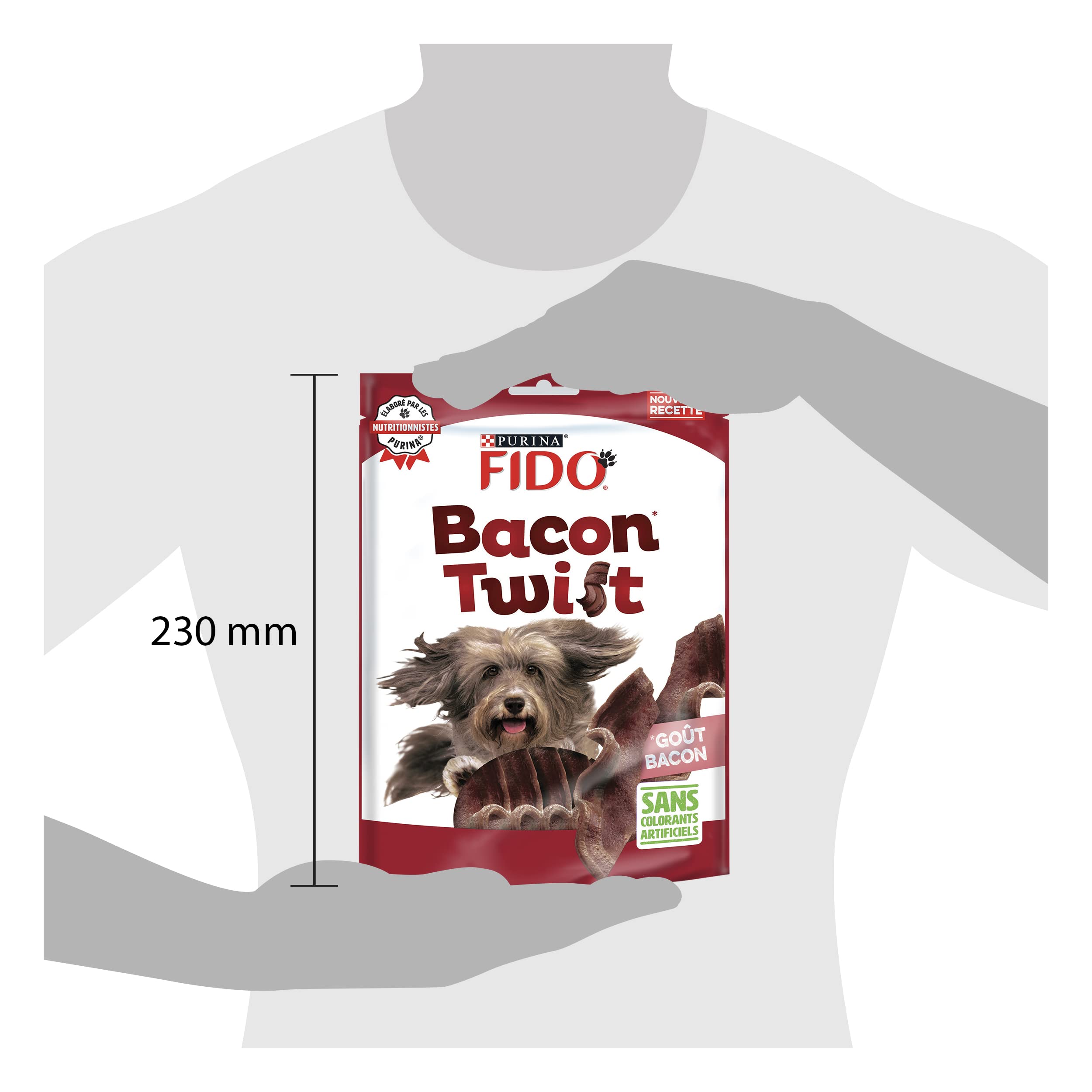 FIDO Bacon Twist - Friandises pour Chien Saveur Bacon - 6 x 120 g | Friandises Chien Saveur Bacon - Riches en protéines et vitamines B pour le poil brillant et l'énergie - Snack Chien
