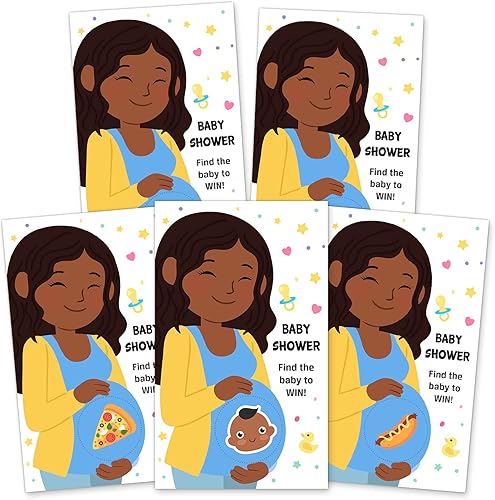 Juegos de baby shower - Encuentra al bebé para ganar - Boletos de lotería para baby shower, juegos de tarjetas para raspar, 4 ganadores, 4 diseños