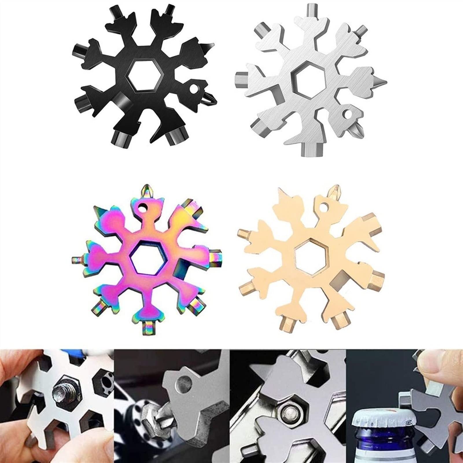 Schneeflocken-Schraubenschlüssel, Schneeflocken-Multitool, Schraubendreherschlüssel(Colorful)