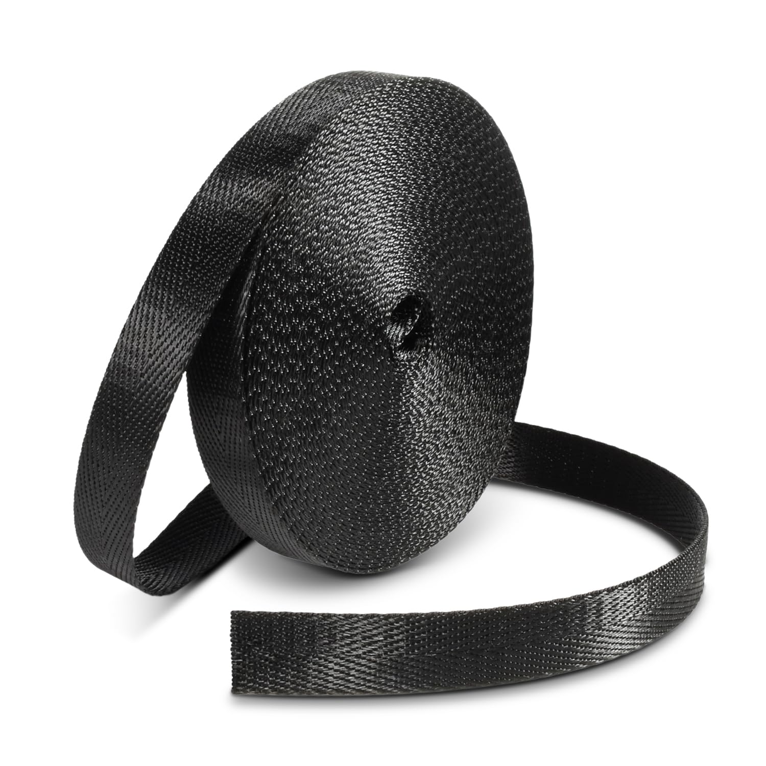 CooBigo Black Nylon V Pattern Heavy Webbing (3/8 inch - 2 inch) Straps Weather Resistant Fabric Straps for Bags, Backpacks, Handles, Luggage, Slings(10 Yard) (3/4"(20mm))