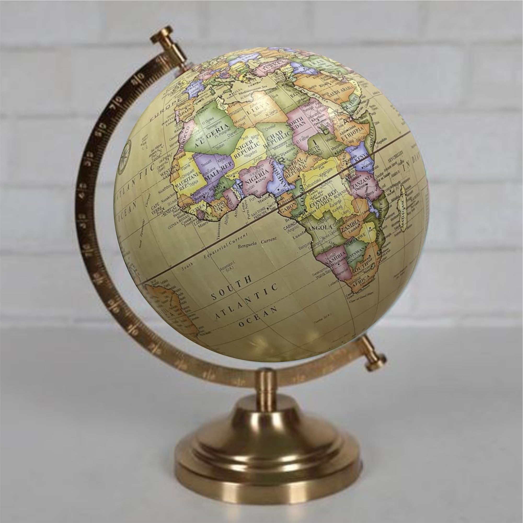 GLOBE DADDY Antique Home Decor World Map Pastel Yellow Multicolour Globe for Students and Kids | Gift Items | Showpieces | Globes for Geography | Office Table & Home Decor | Diameter - 8 Inch (B0CL4QLSB6) Amazon Price History, Amazon Price Tracker
