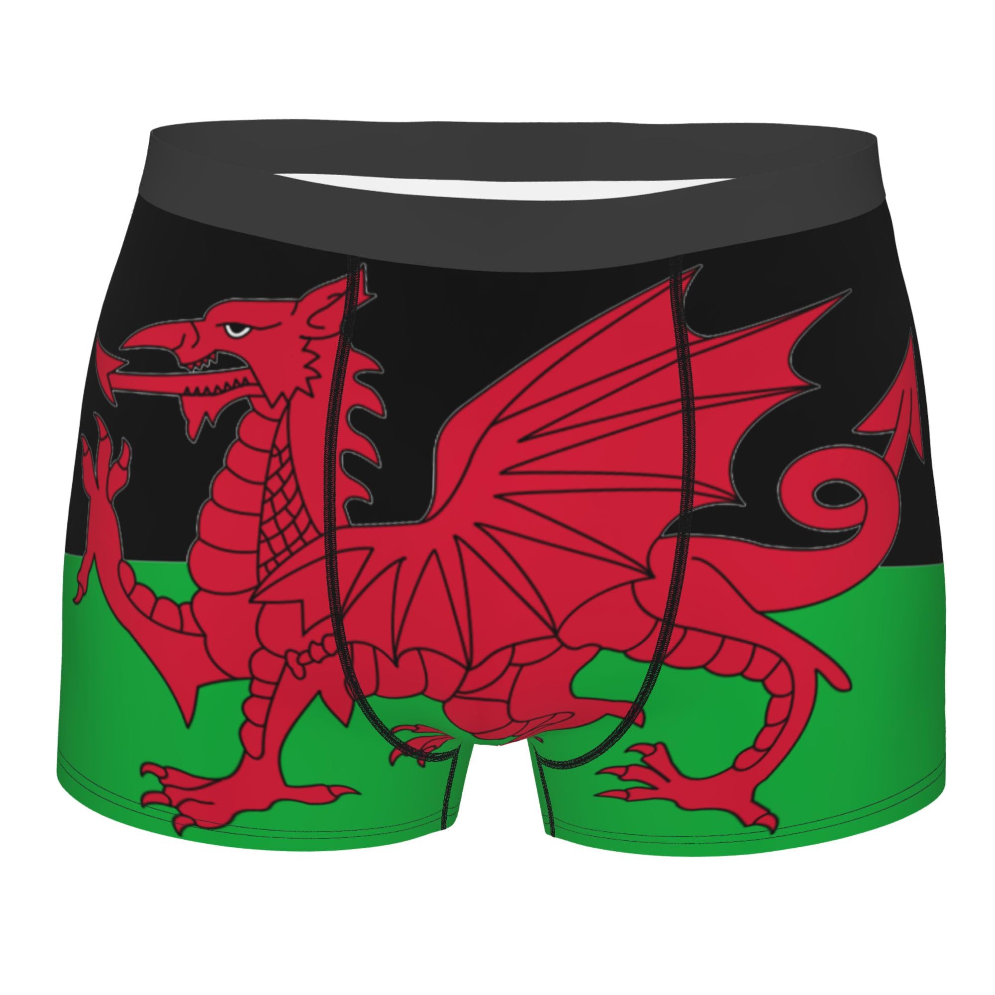 Sevebj Men's As Pic Welsh Flag Boxer Briefs Elastic Waistband Briefs Boxer Briefs